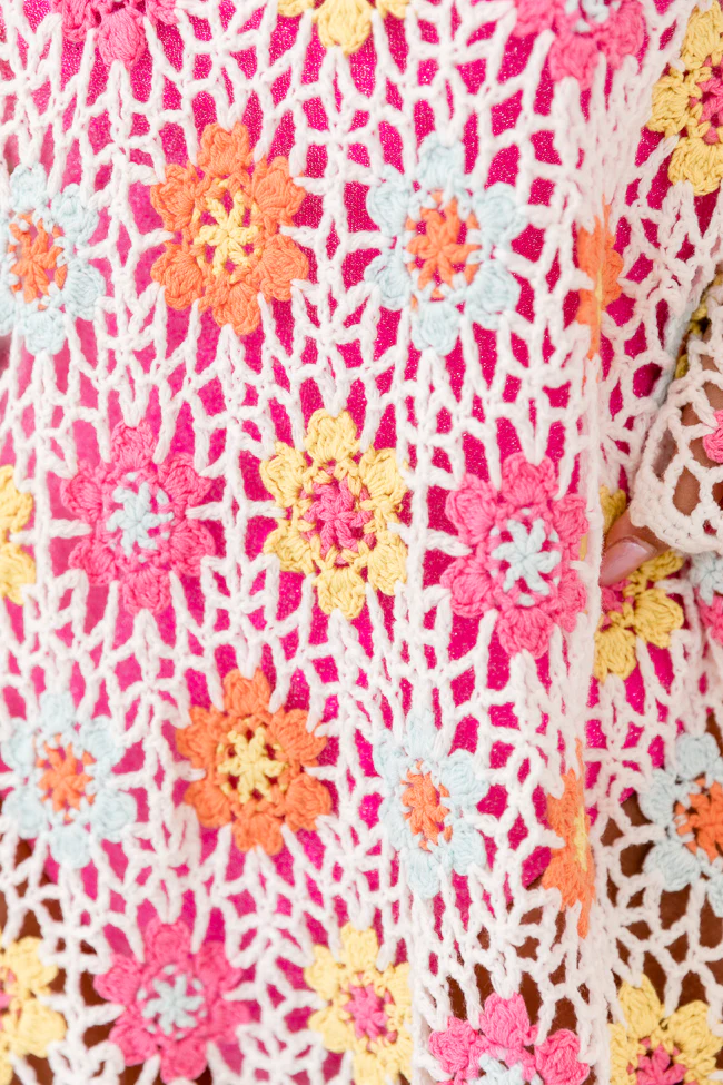 PRE-ORDER Isla Mujeres Floral Crochet Dress Krista Horton X Pink Lily