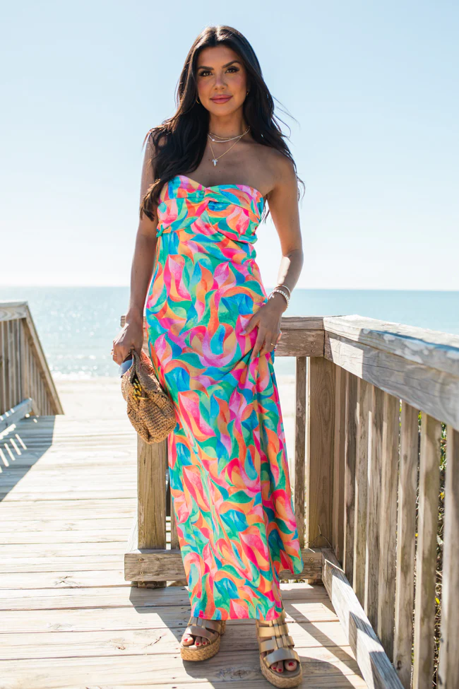 Bags Are Packed In Kaleidoscope Dreams Satin Strapless Dress