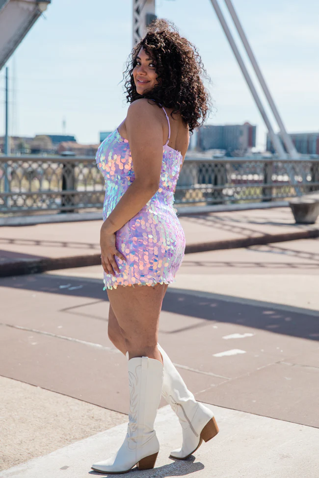 Rock On Purple Large Sequin Mini Dress