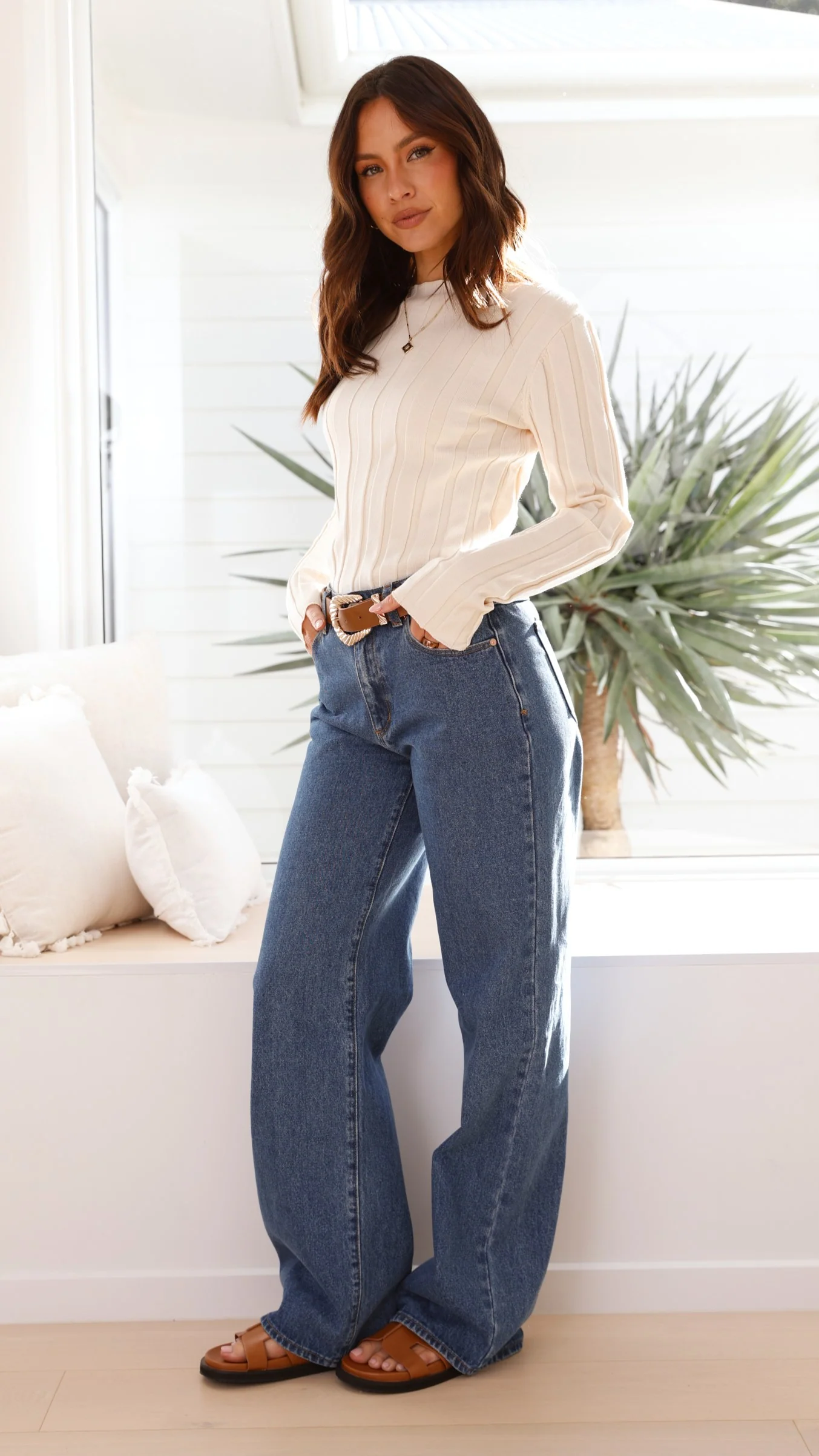 Karmen Long Sleeve Top - Cream