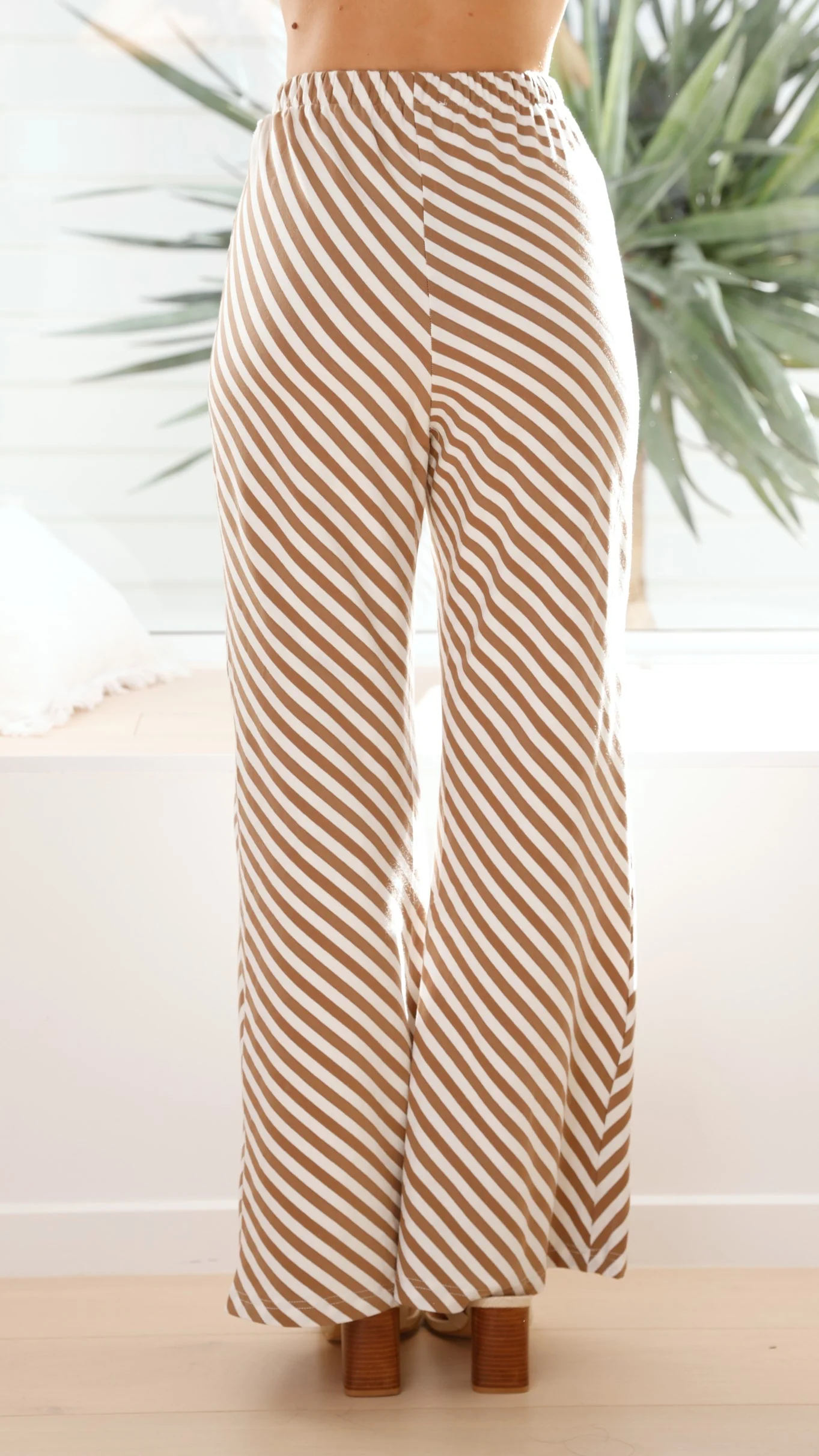 Palani Pants - Beige / White Stripe