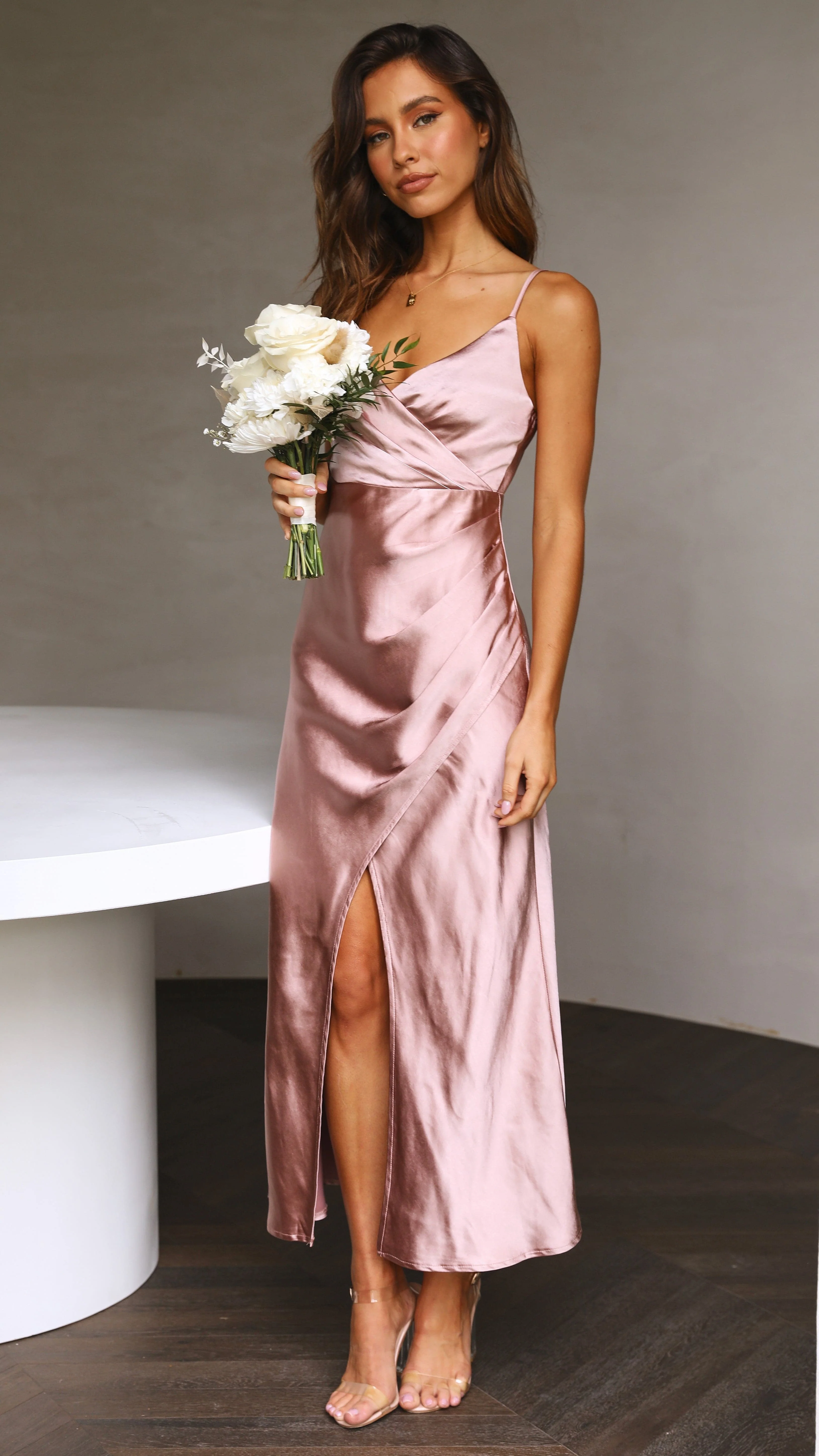 Elsa Midi Dress - Dusty Pink