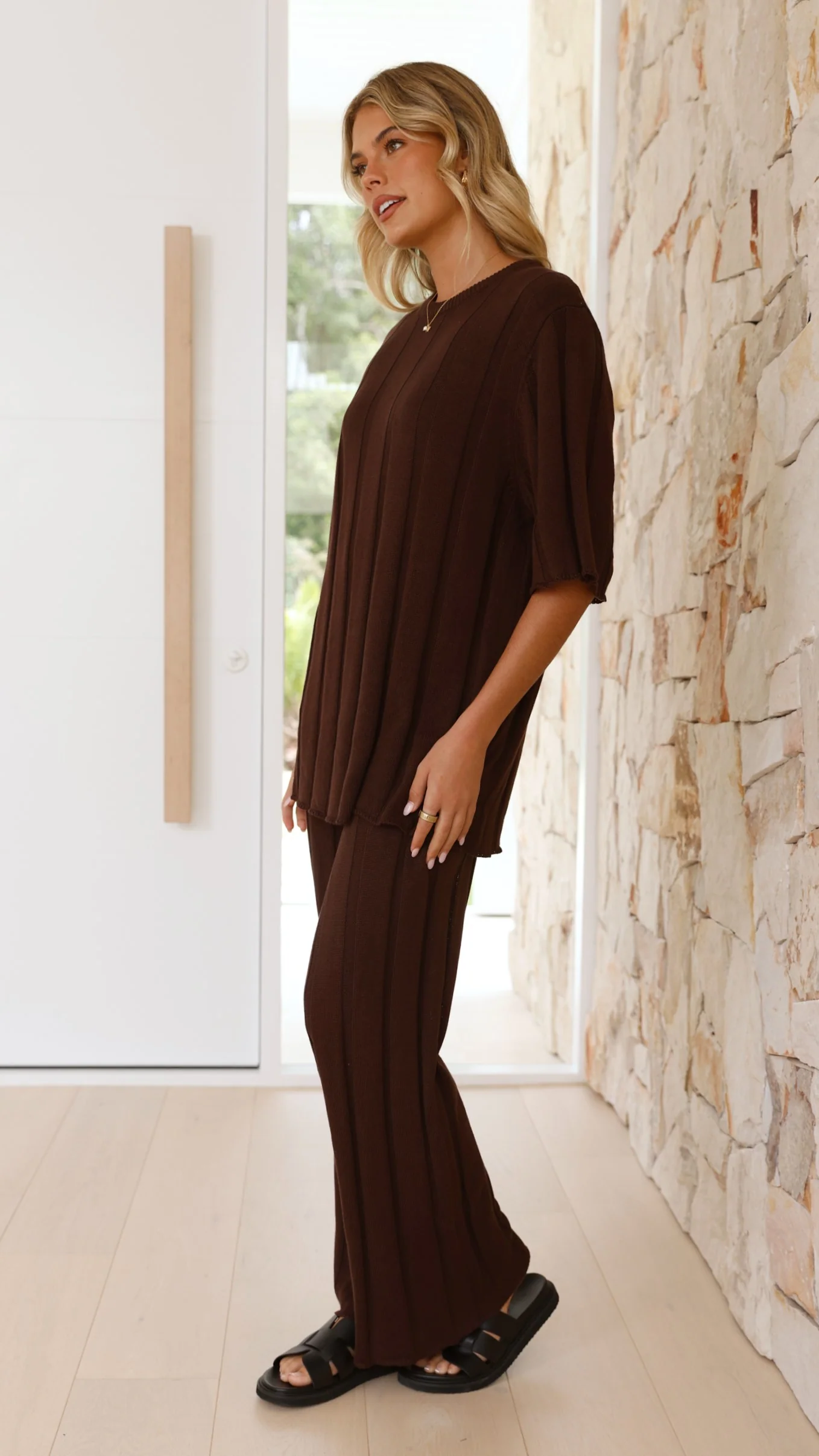 Bayu Knit Pants - Brown