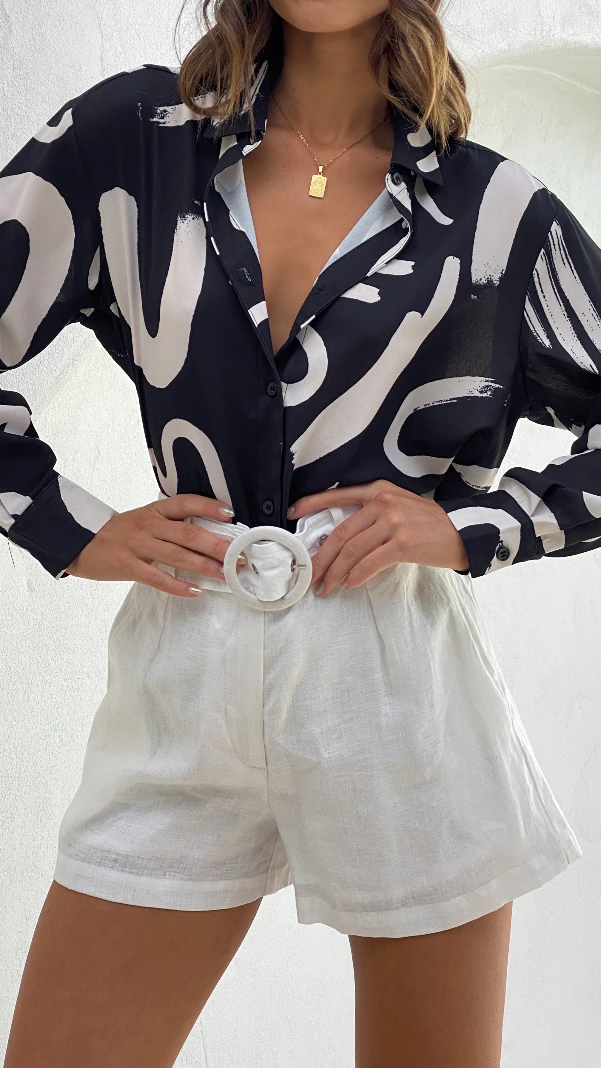 York Long Sleeve Shirt - Black/Sand