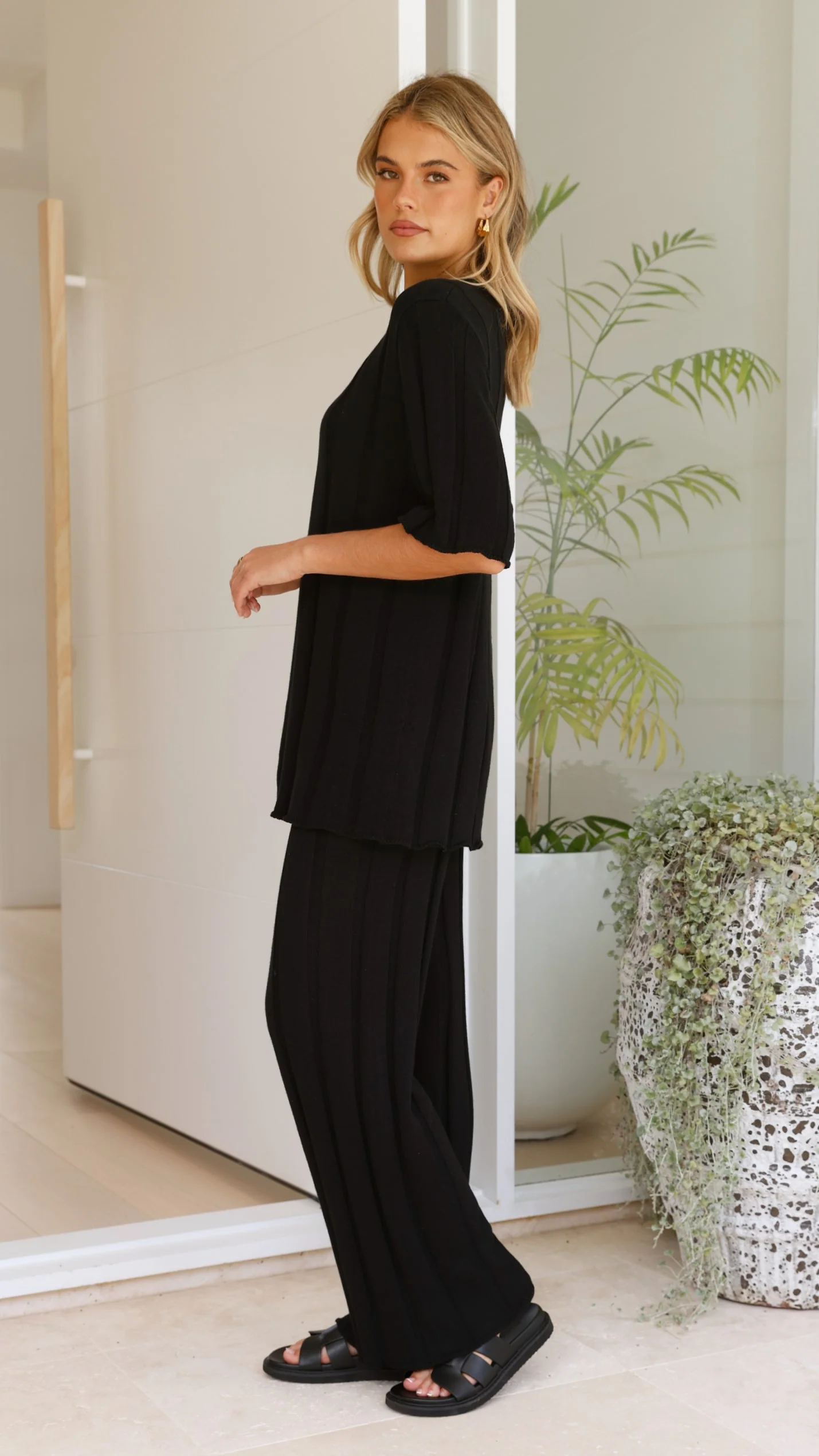 Bayu Knit Pants - Black