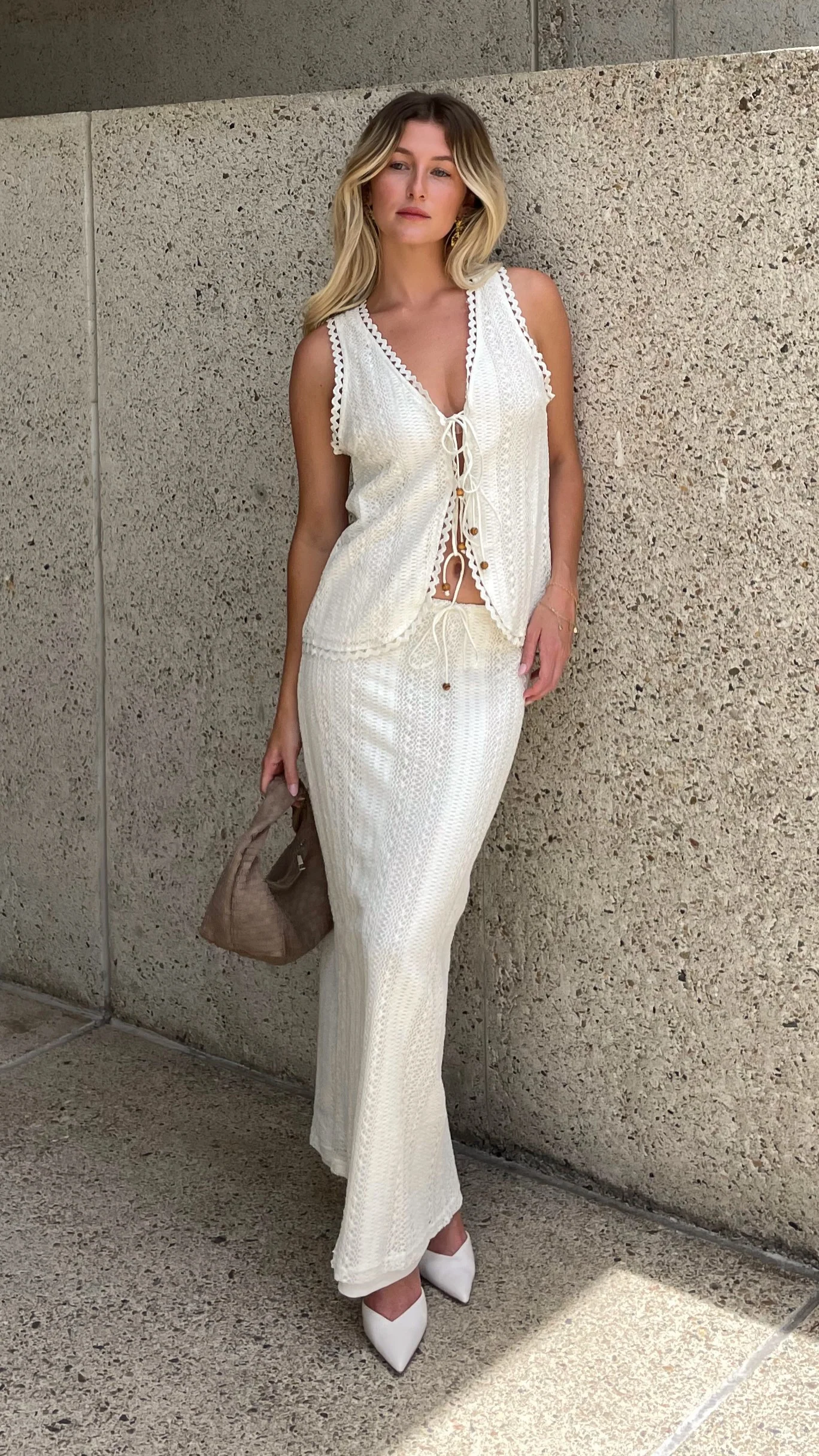 Valonia Maxi Skirt - Beige