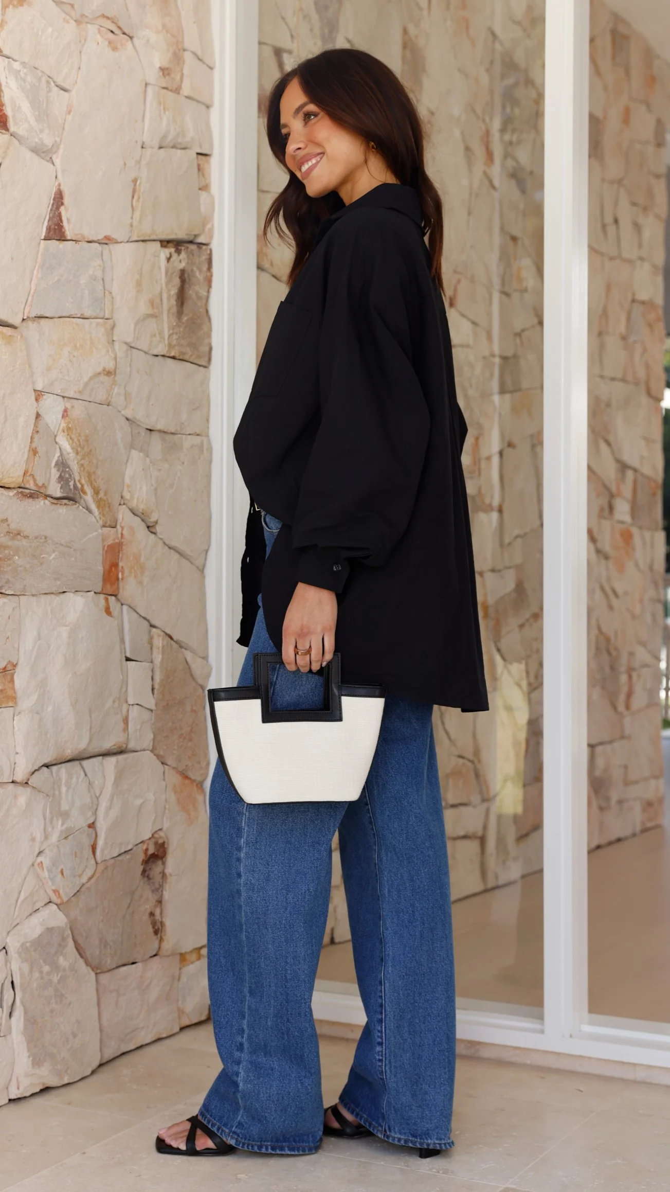 Casali Oversized Button Up Shirt - Black