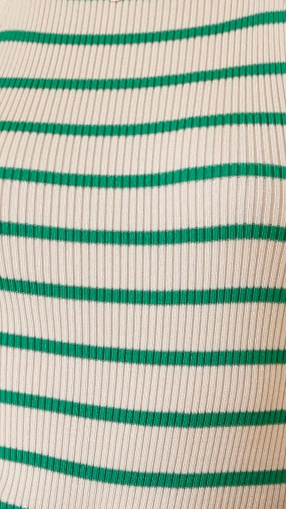 Zuri Top - Green/Cream