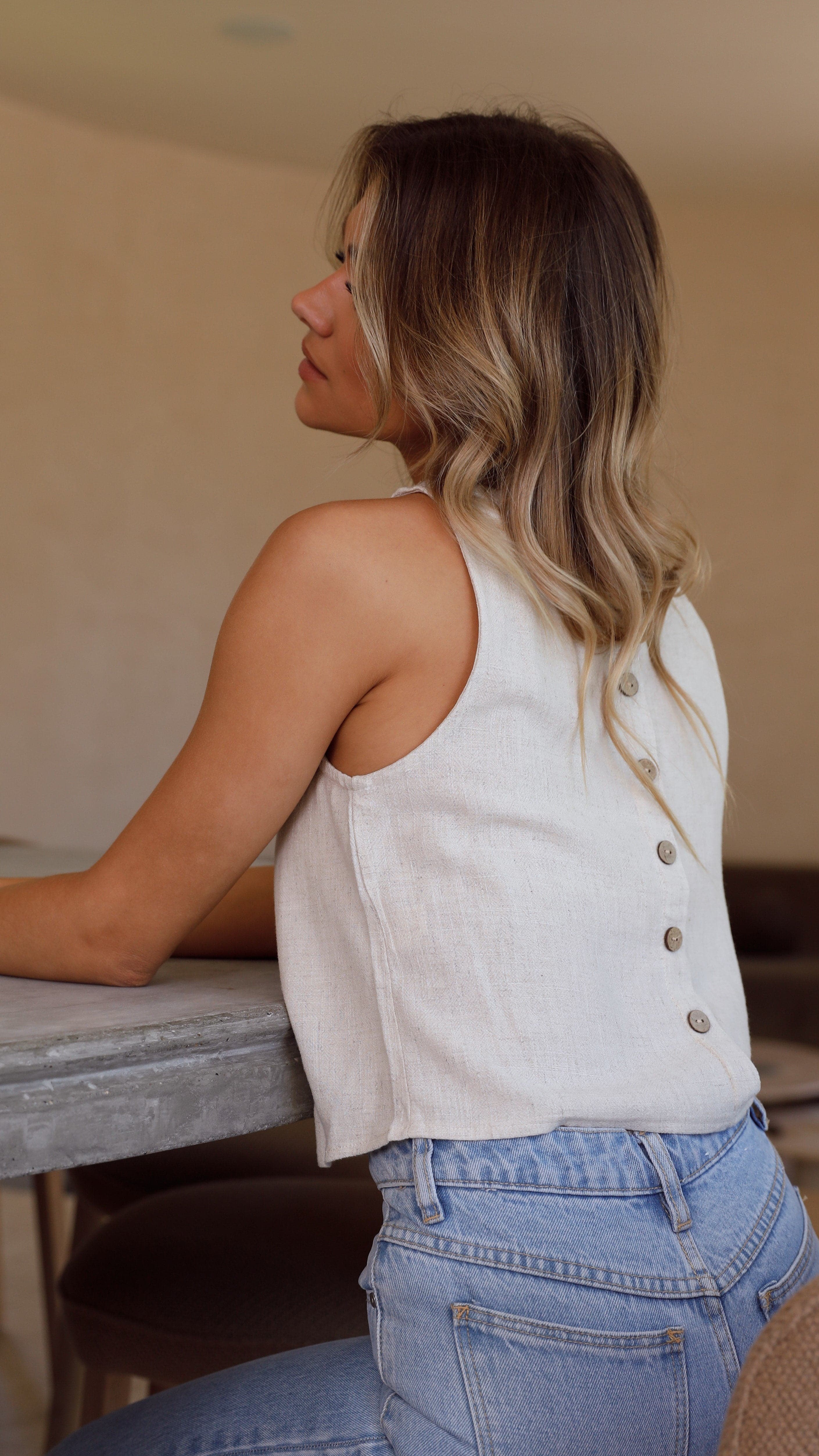 Persephone Crop Top - Natural