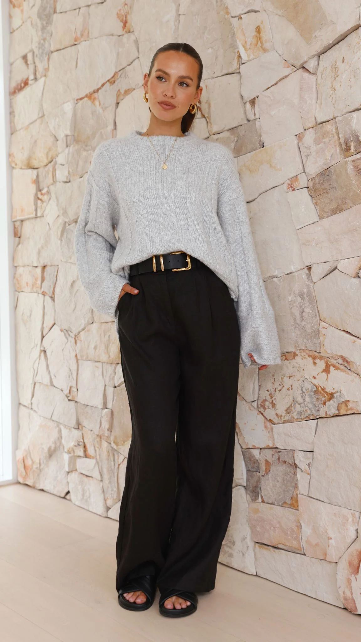 Jabari Knitted Jumper - Grey