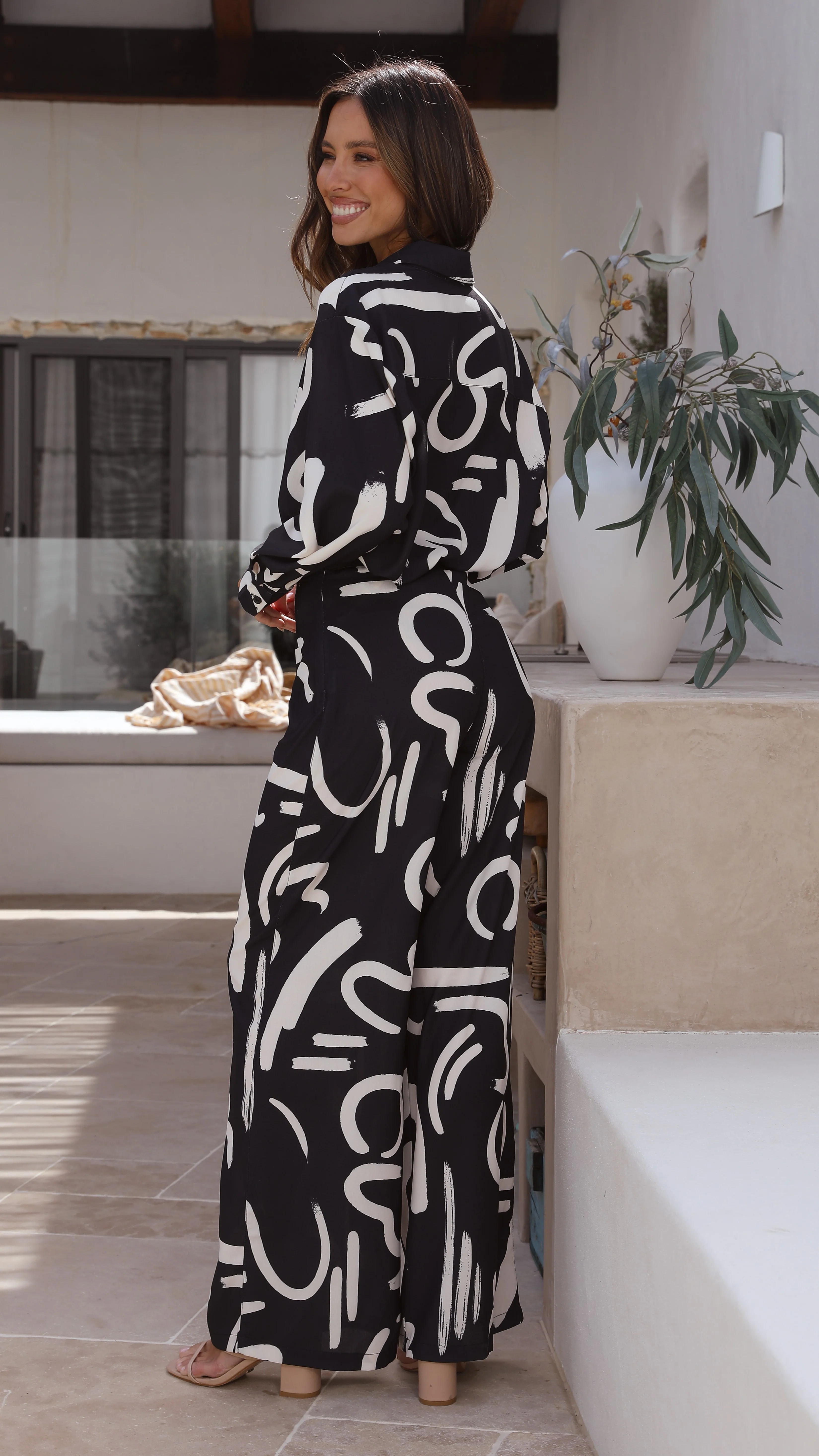 York Long Sleeve Shirt - Black/Sand