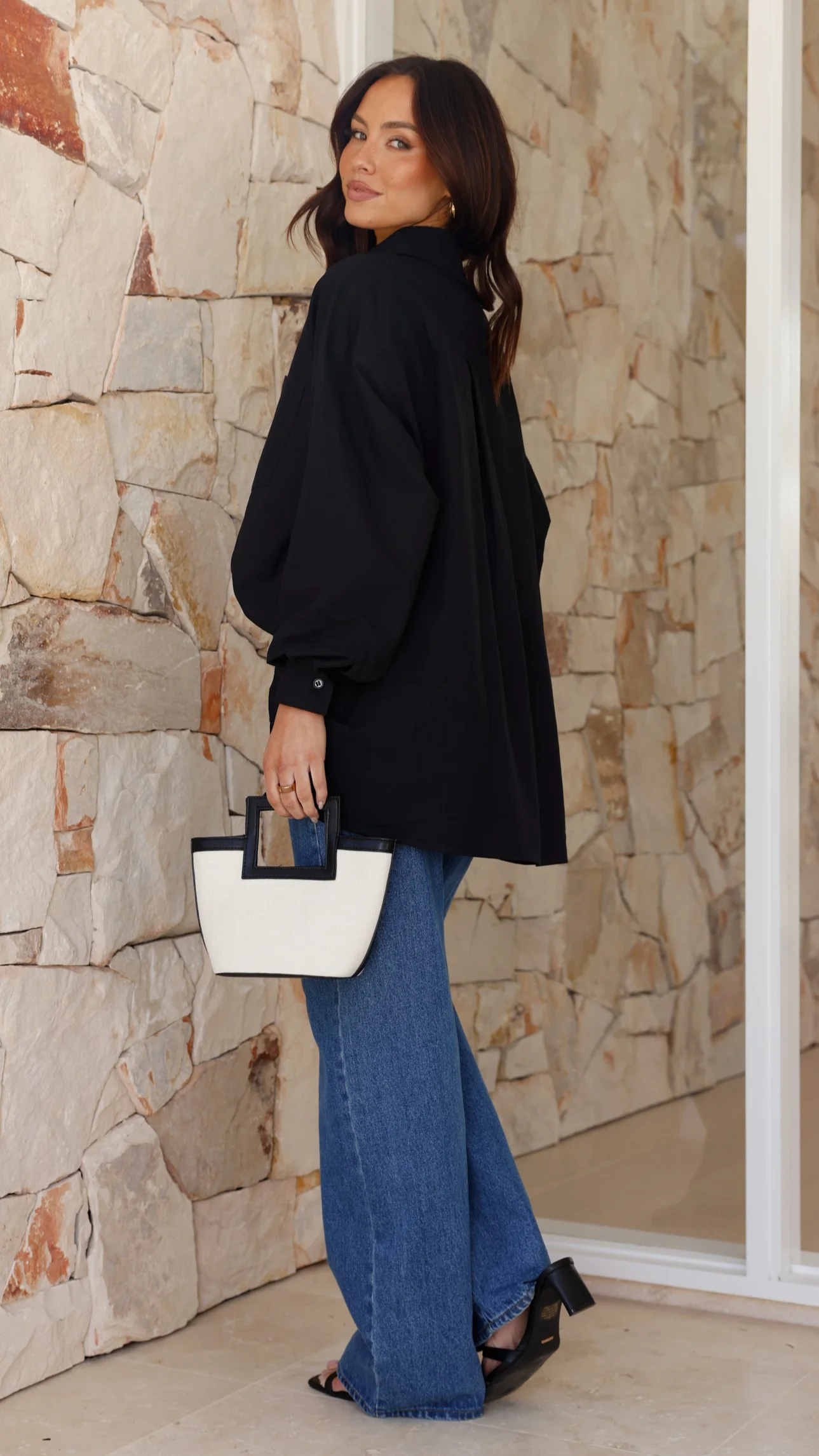 Casali Oversized Button Up Shirt - Black