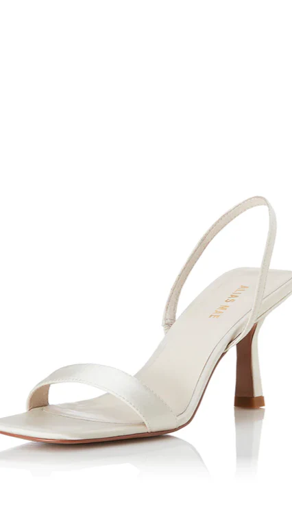 Emerson Heel - Bone Satin