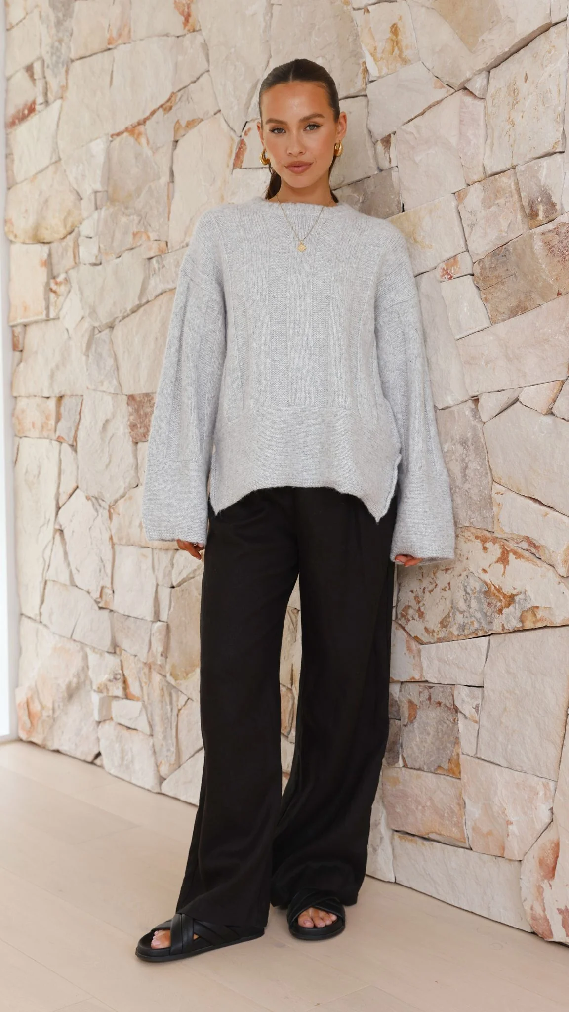 Jabari Knitted Jumper - Grey