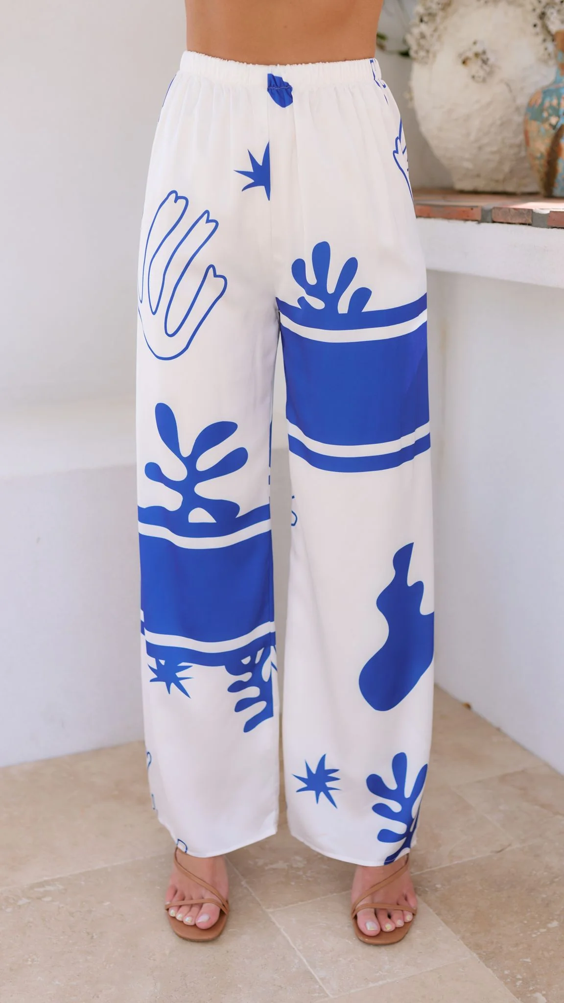 Bailie Shirt and Pants Set - White/Blue