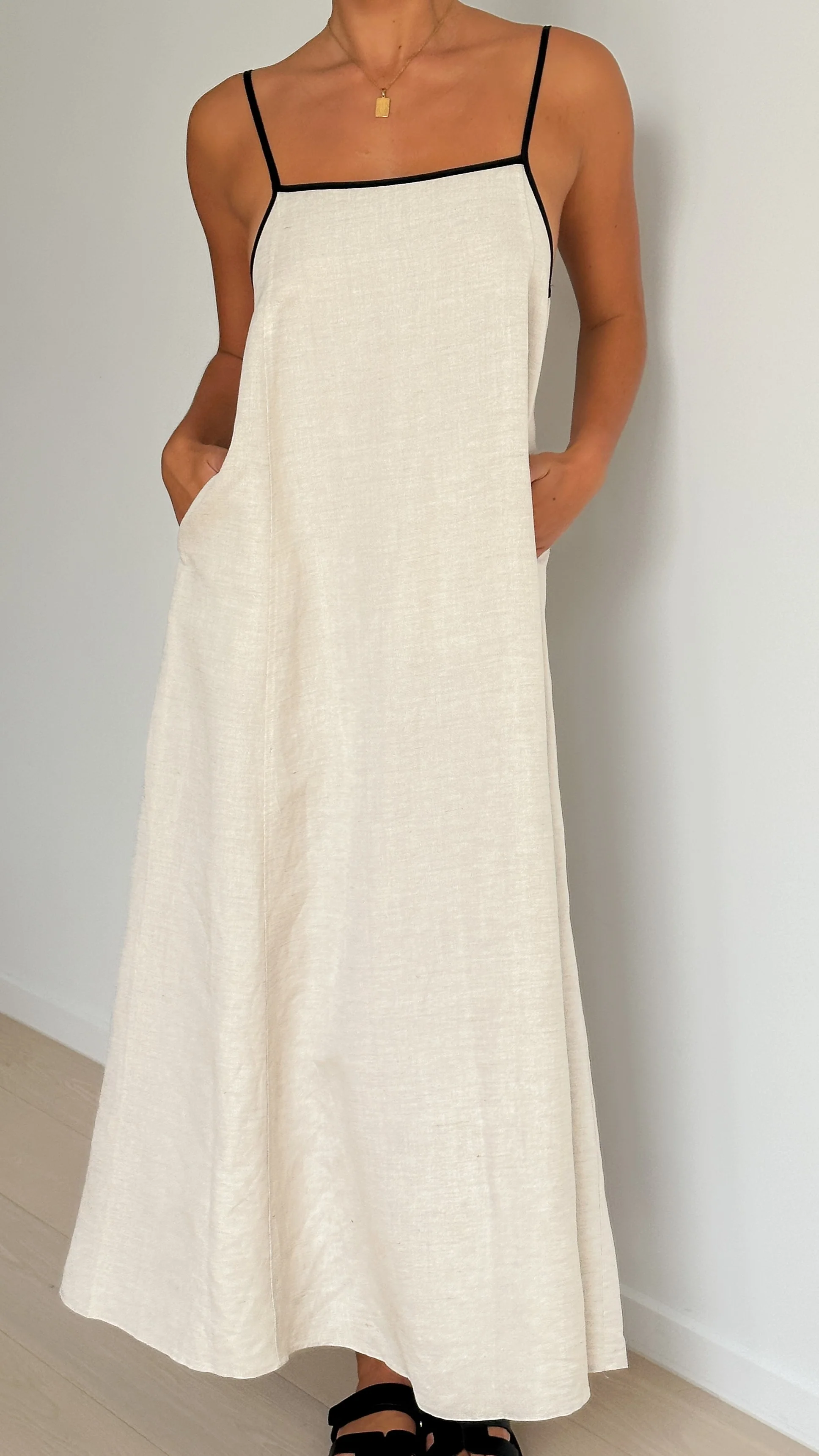 Sail Away Contrast Dress - Beige