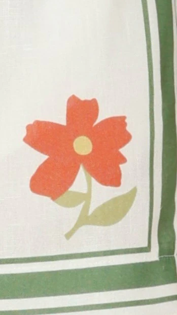 Olivia Shorts - White/Green Print