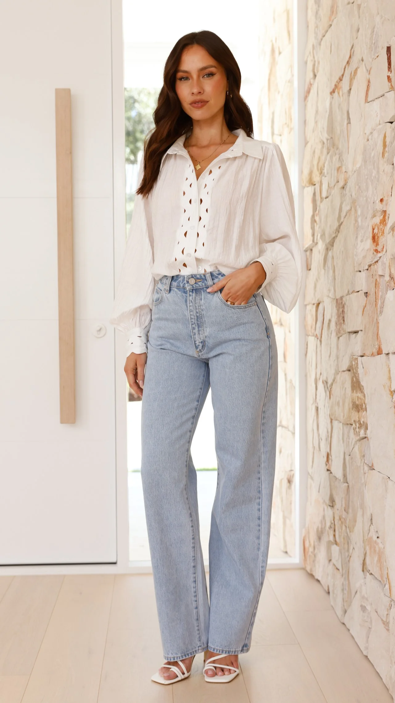 Rahma Button Up Shirt - White