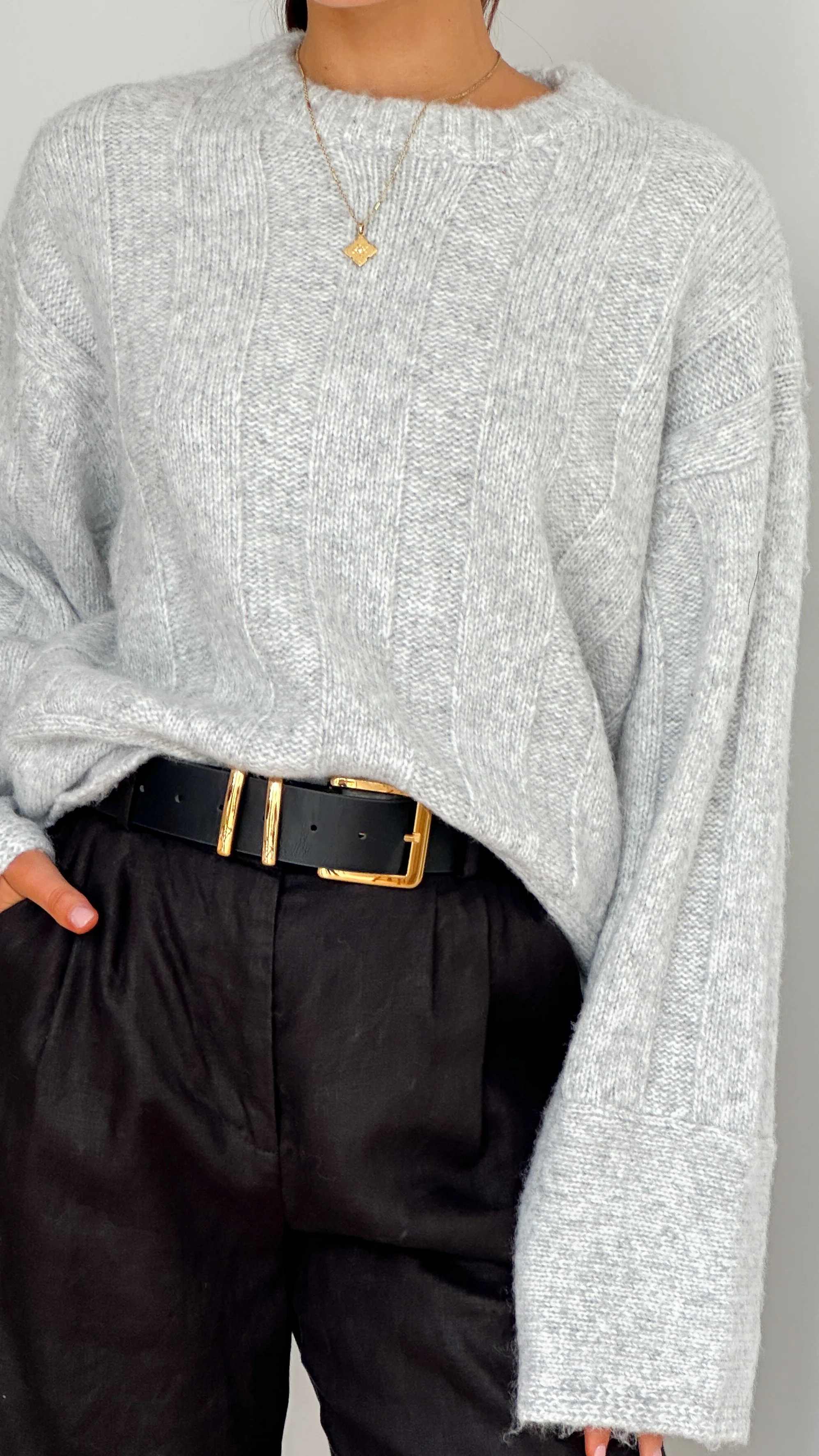 Jabari Knitted Jumper - Grey