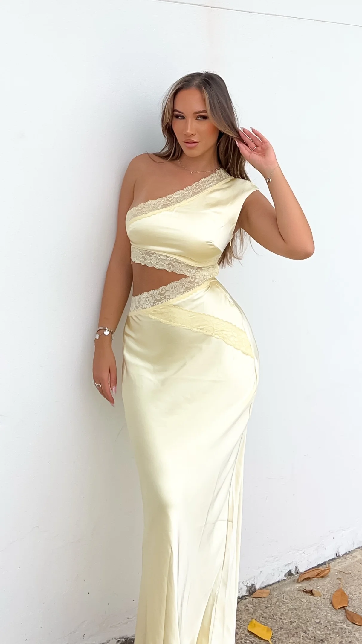Emily One Shoulder Maxi Dress - Yellow