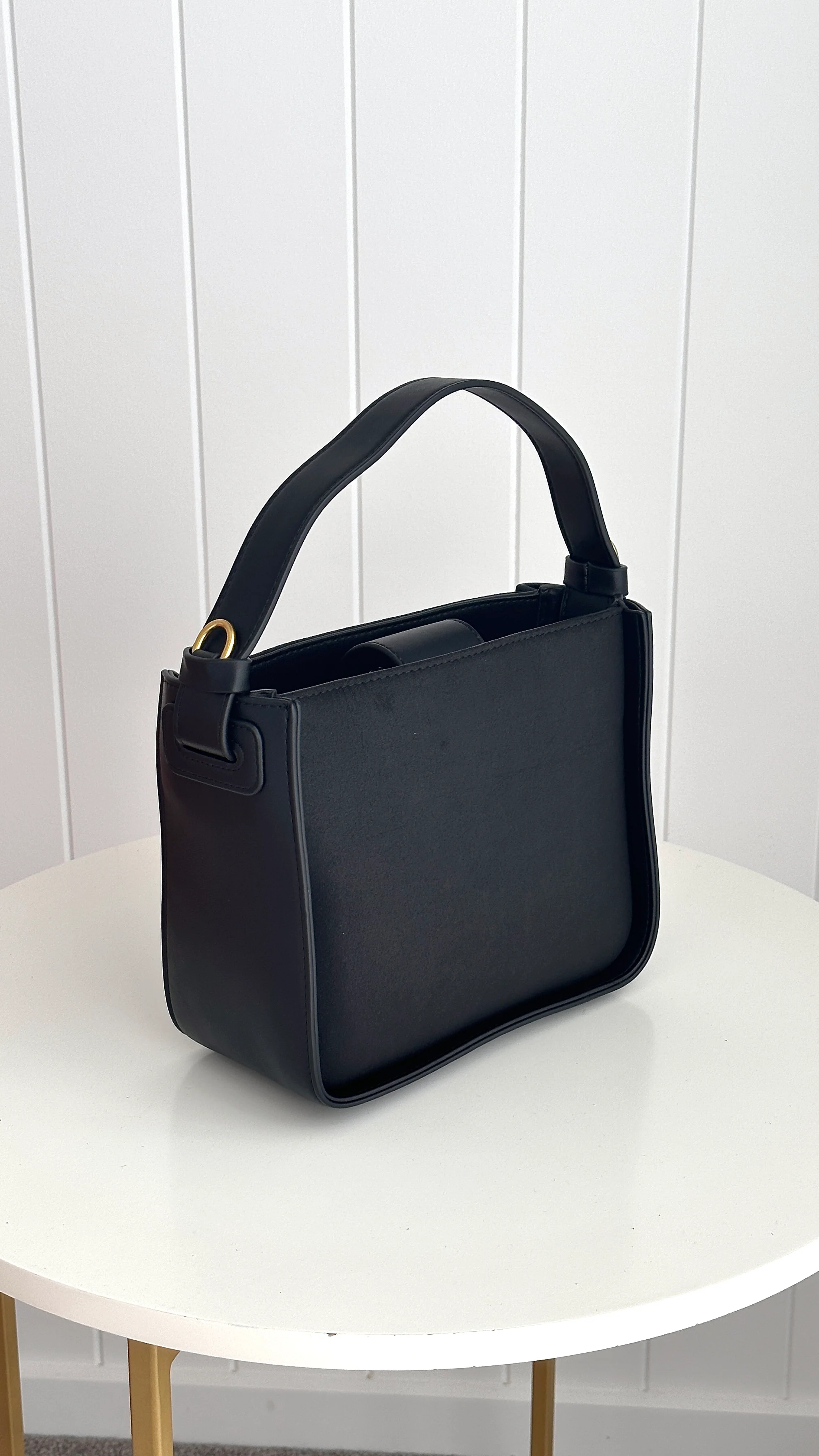 Poppi Suede Mini Handbag - Black