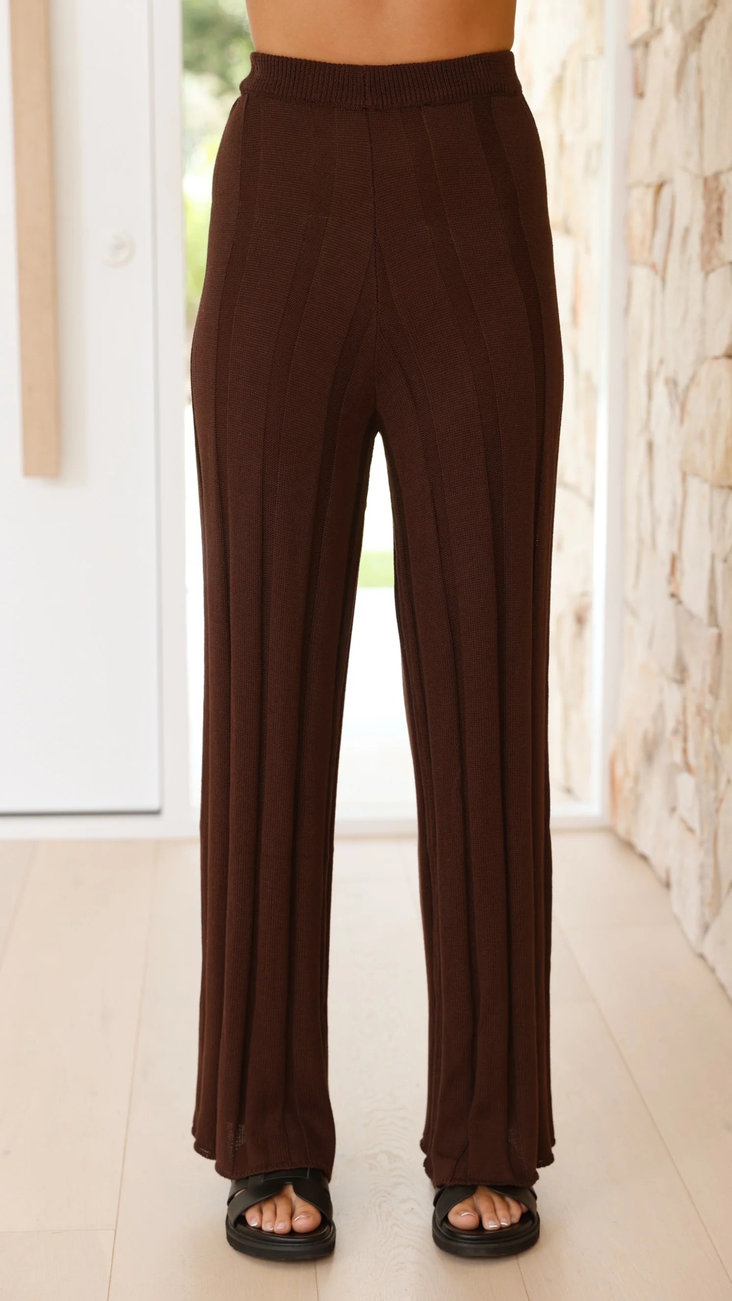Bayu Knit Pants - Brown