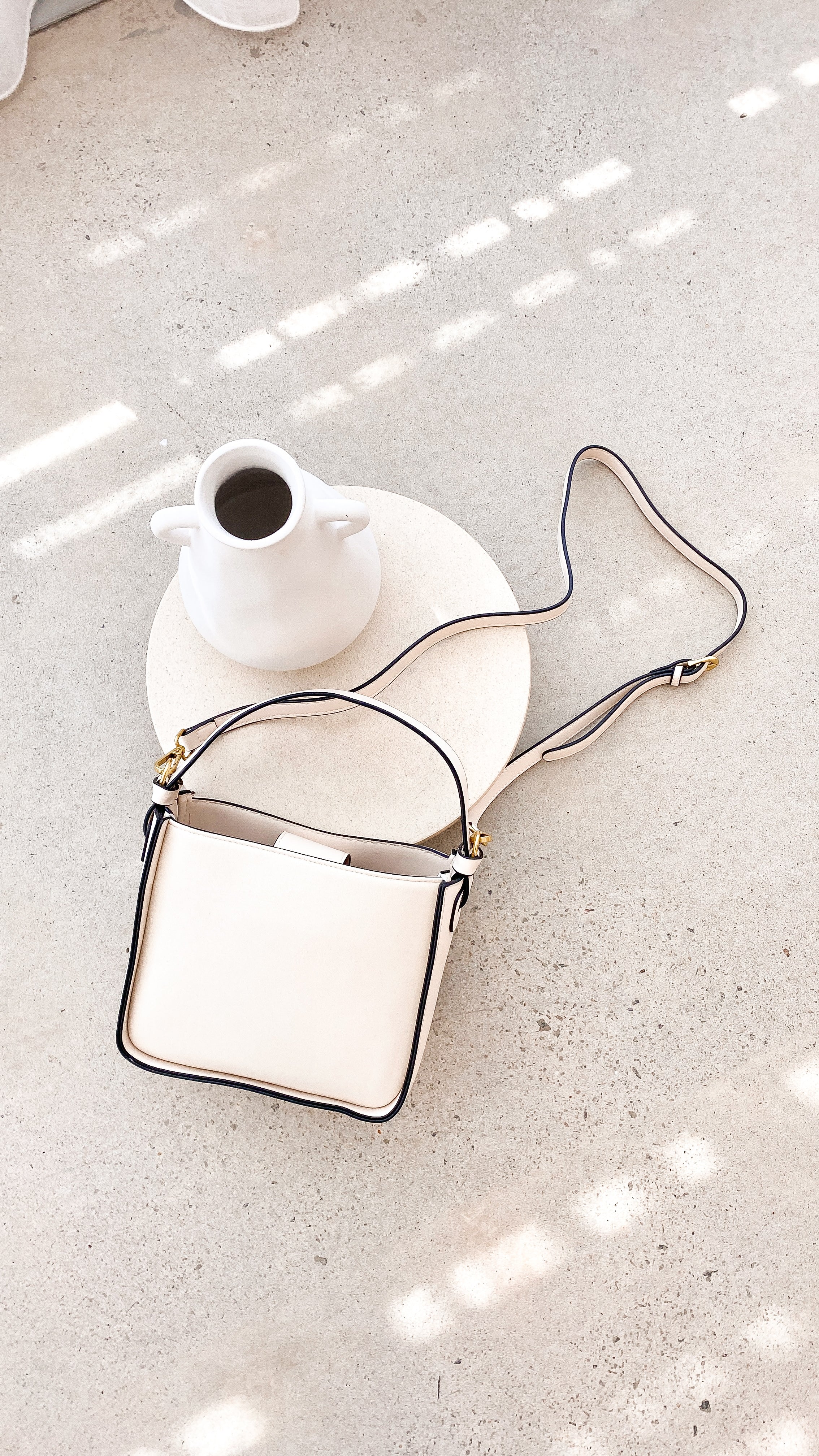 Poppi Suede Mini Handbag - Cream