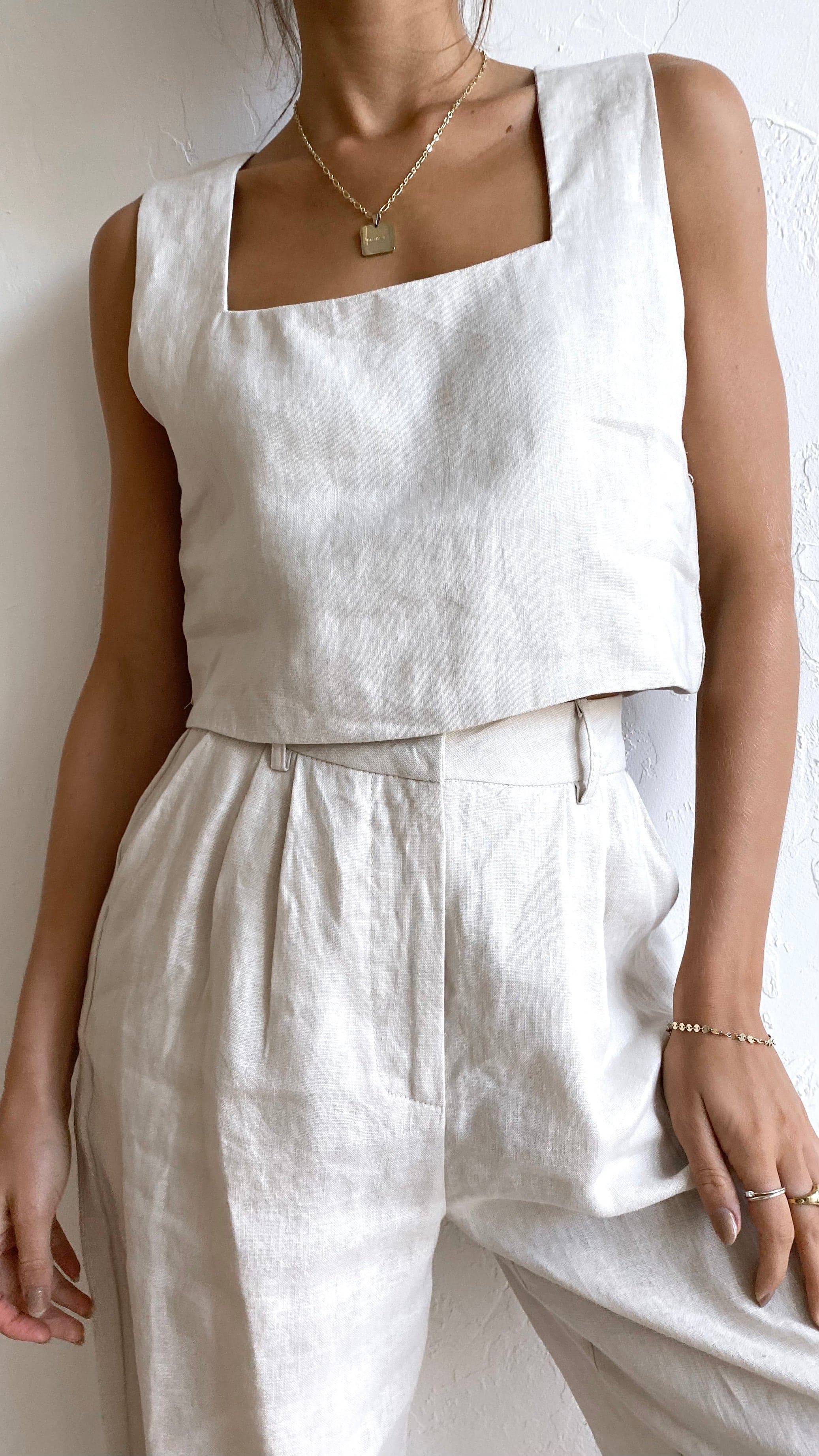 Tillie Crop Top - Oatmeal