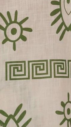 Bailie Shirt and Pants Set - Beige/Green Aztec