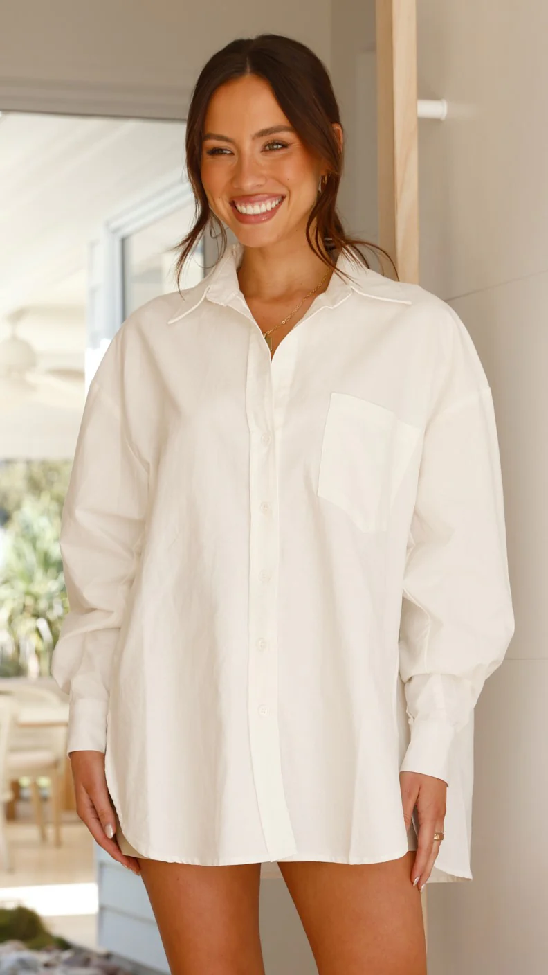 Casali Oversized Button Up Shirt - White