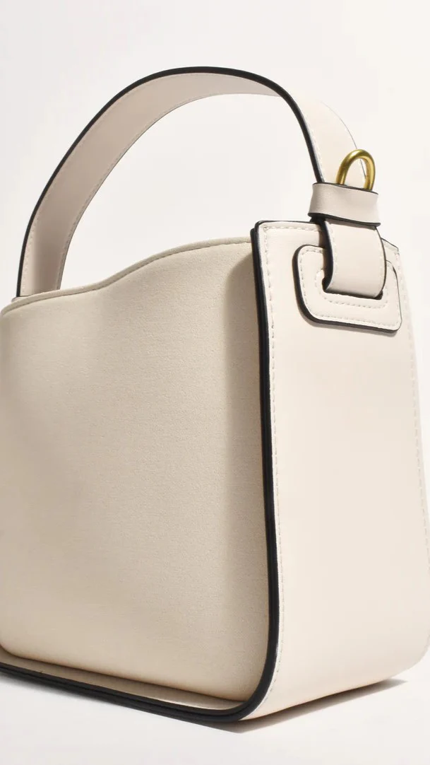 Poppi Suede Mini Handbag - Cream