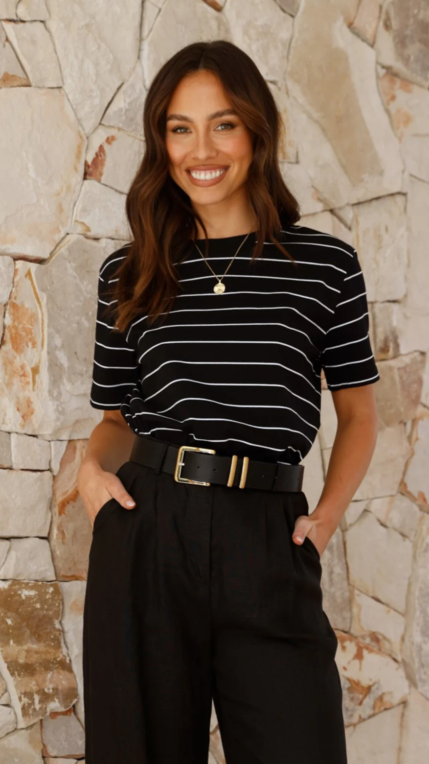 Athens Tee - Black/White