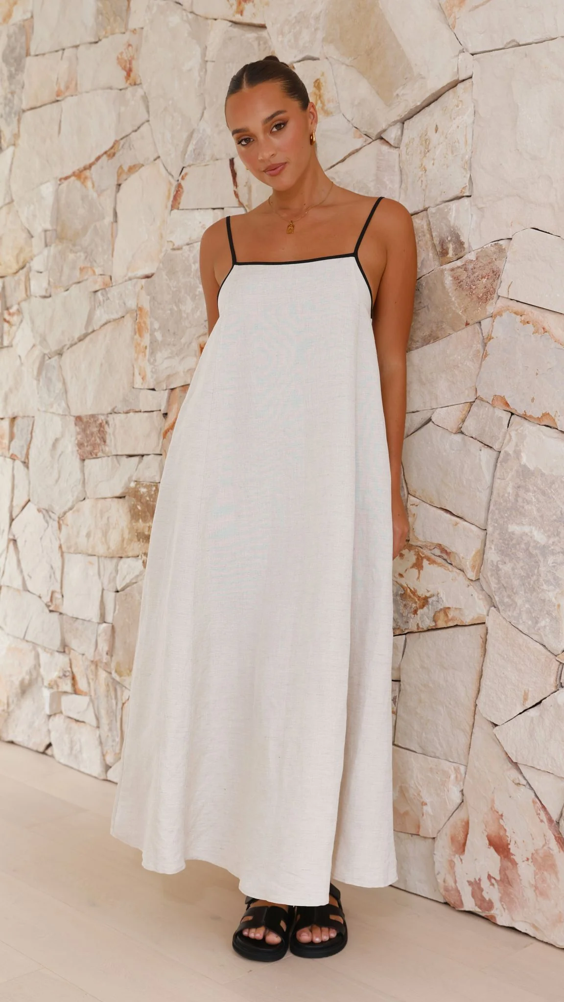 Sail Away Contrast Dress - Beige