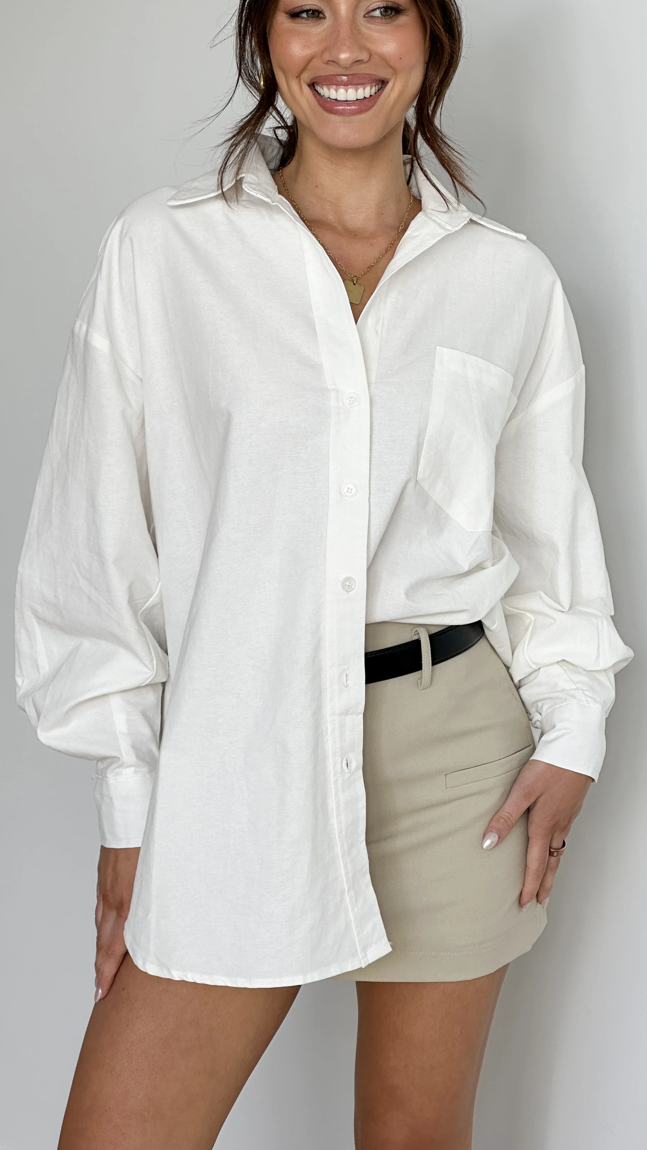 Casali Oversized Button Up Shirt - White