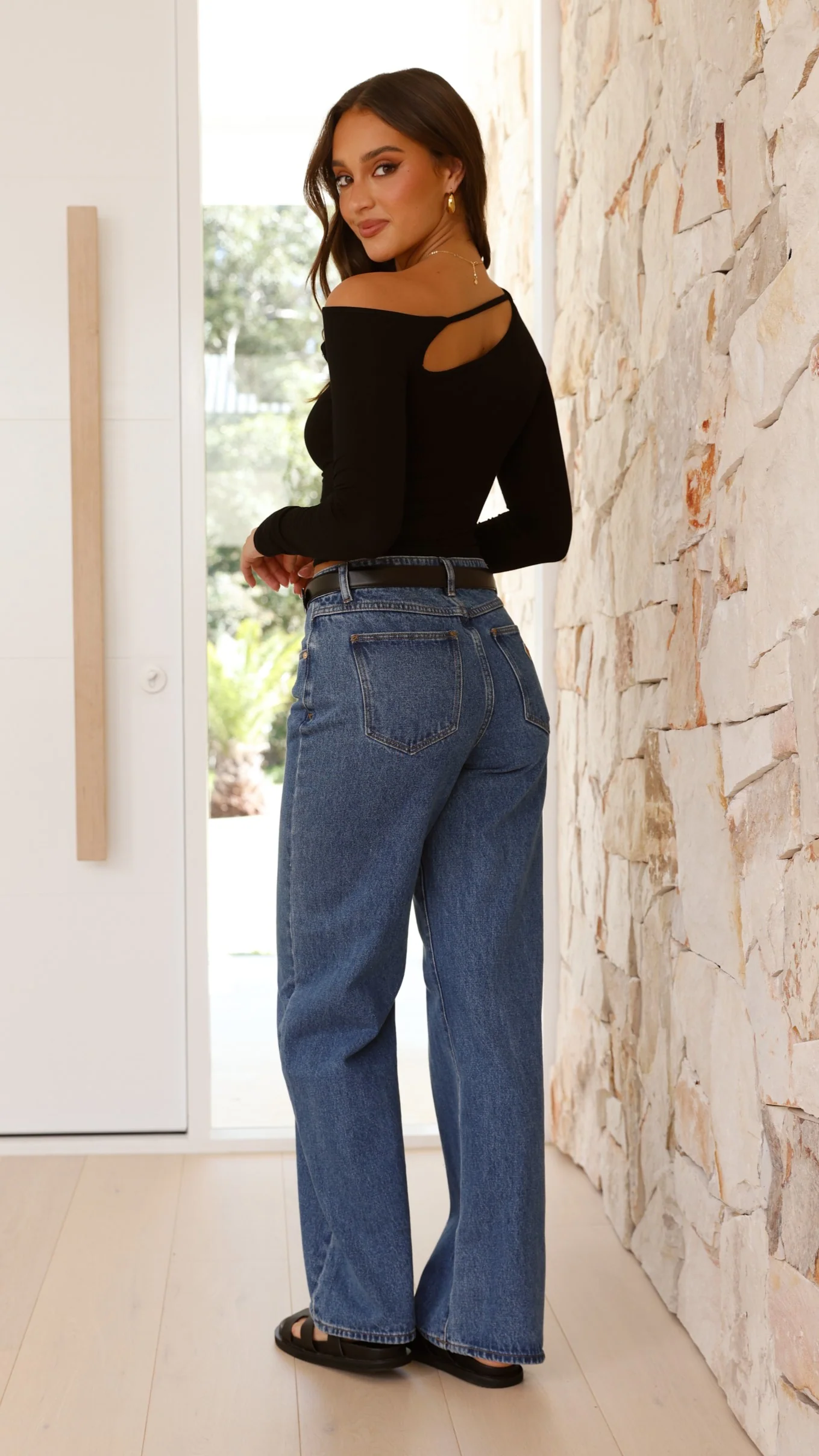 Constance Long Sleeve Top - Black