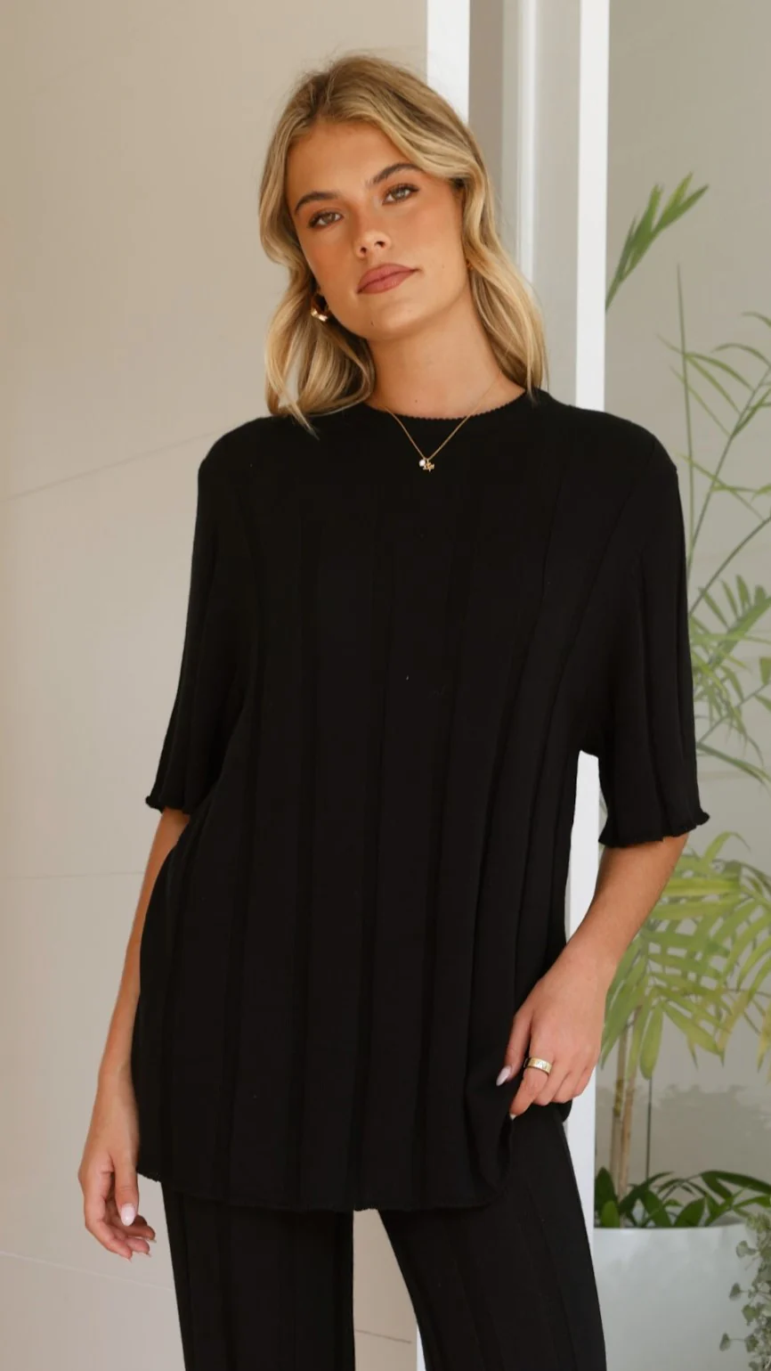 Bayu Knit Pants - Black