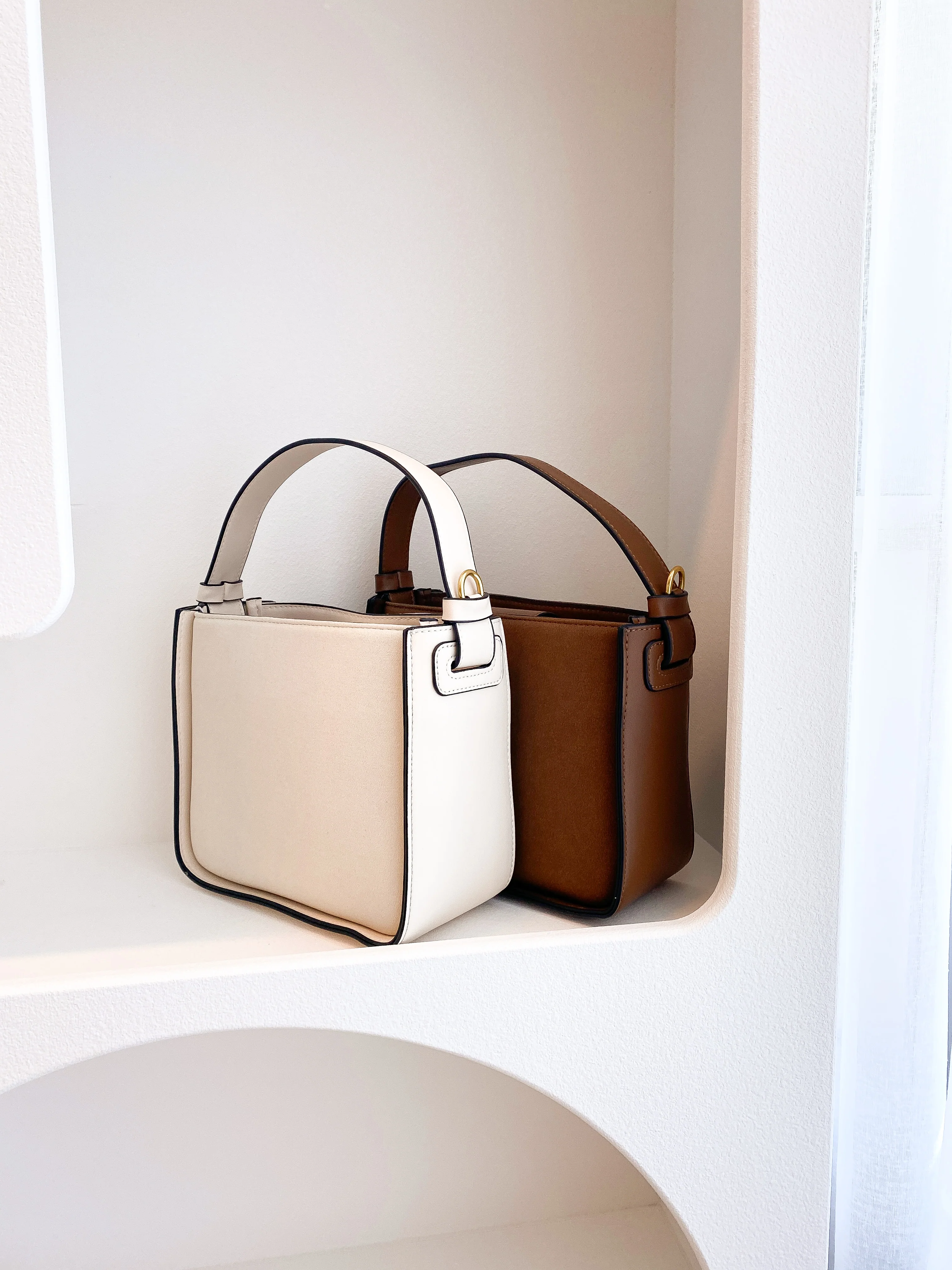 Poppi Suede Mini Handbag - Cream