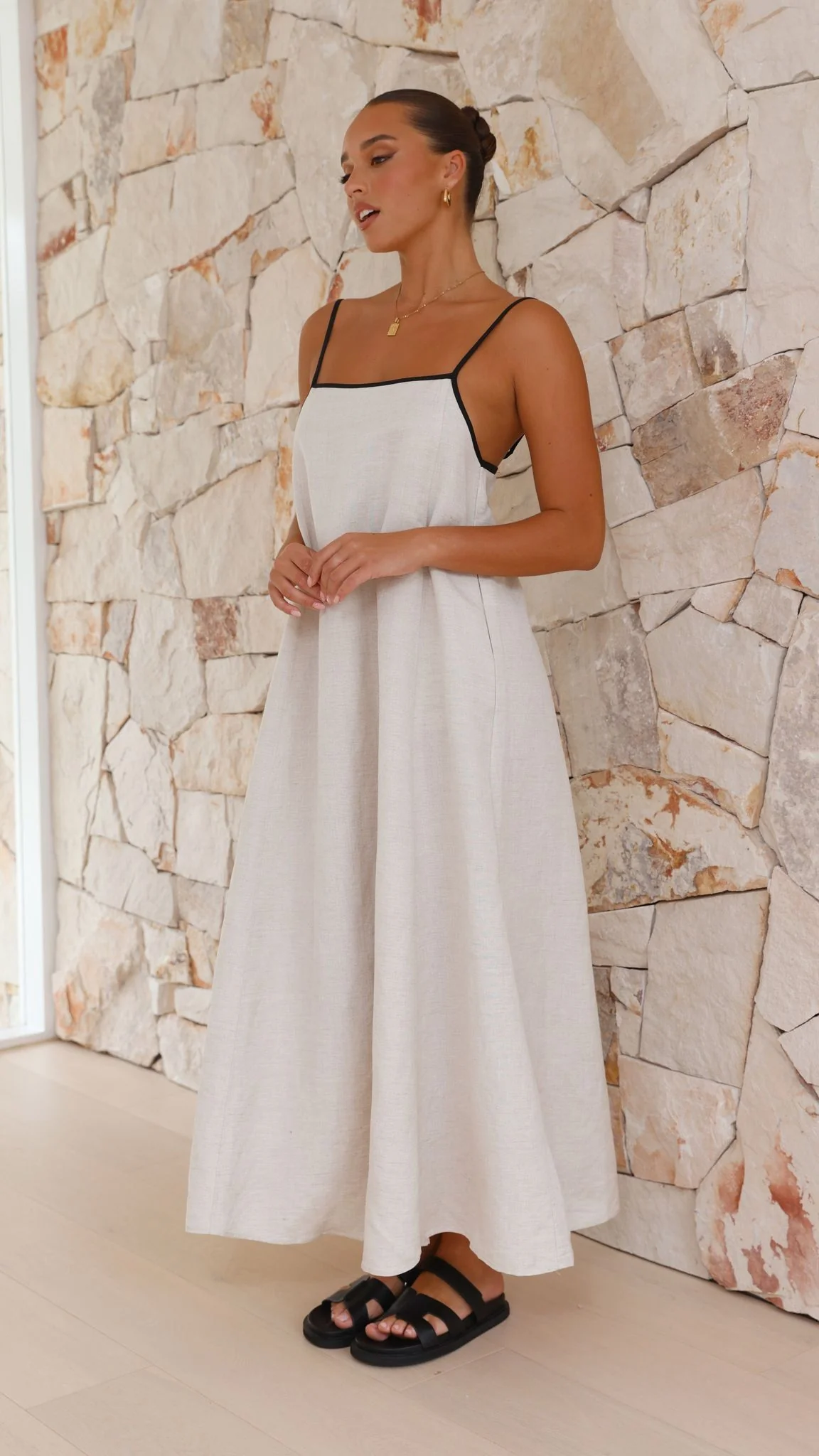 Sail Away Contrast Dress - Beige