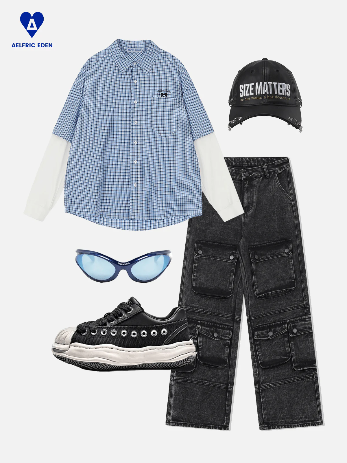 Aelfric Eden Plaid Patchwork Long Sleeve Shirt