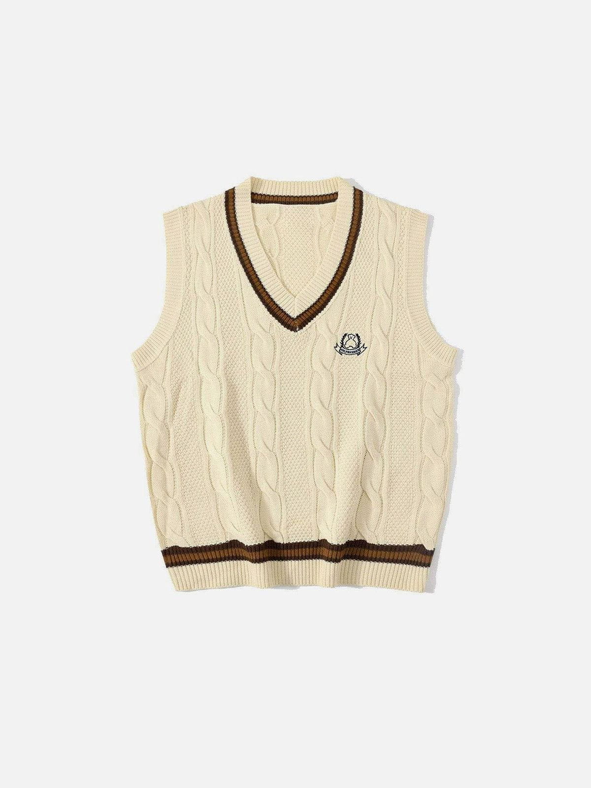 Aelfric Eden Vintage Preppy Style Knit Sweater Vest