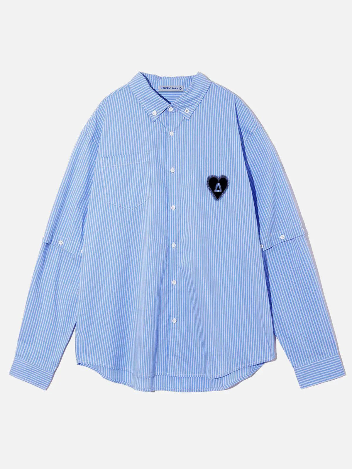 City Of Love Detachable Sleeve Stripe Long Sleeve Shirt