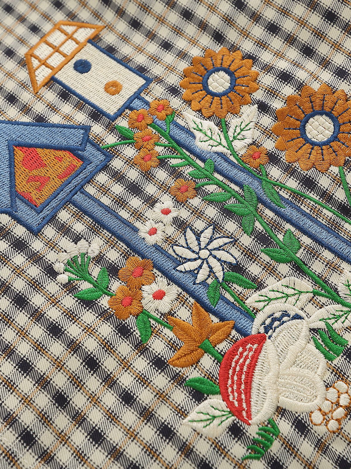 Aelfric Eden Plaid Embroidery Short Sleeve Shirt