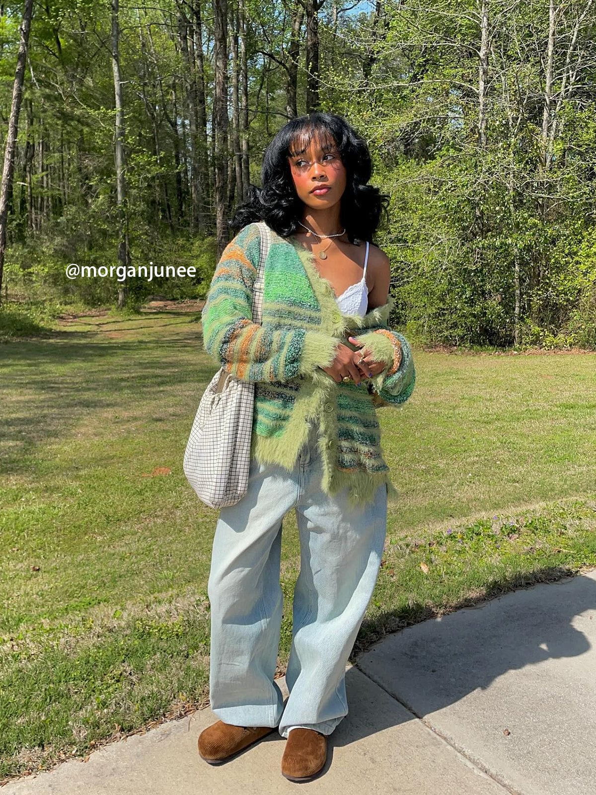 Aelfric Eden Fringe Gradient Pinstripe Cardigan