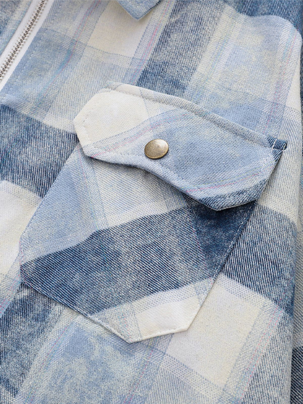 Aelfric Eden Plaid Zip Up Long Sleeve Shirt