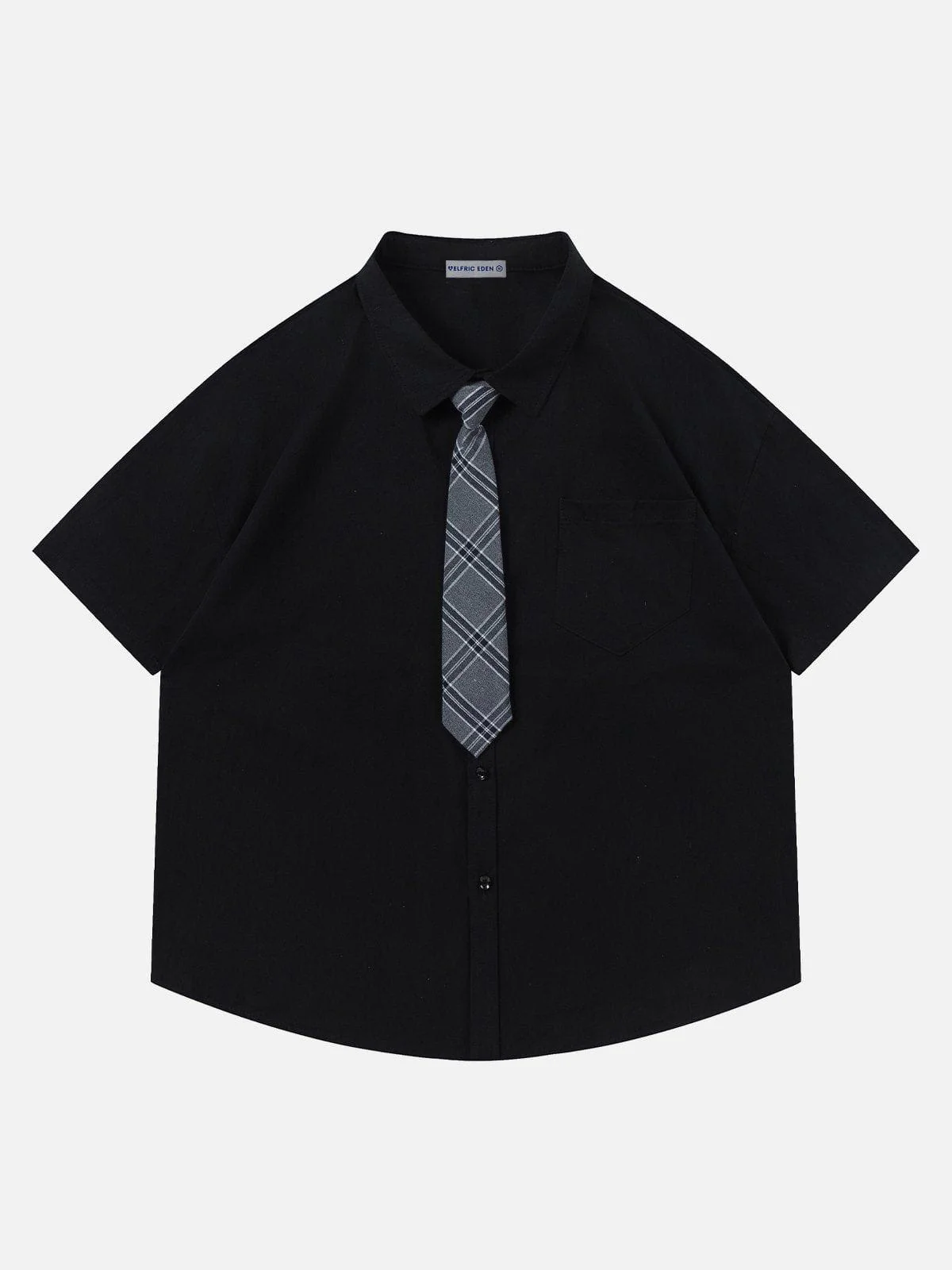 Aelfric Eden Plaid Tie Short Sleeve Shirt