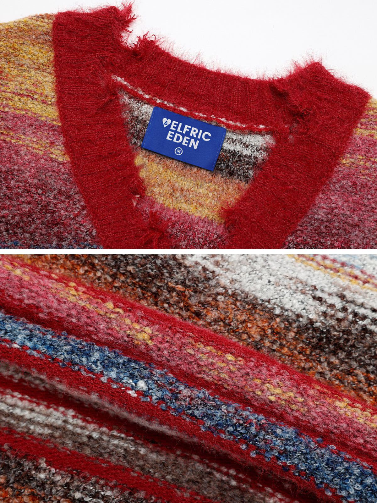 Aelfric Eden Fringe Gradient Pinstripe Cardigan