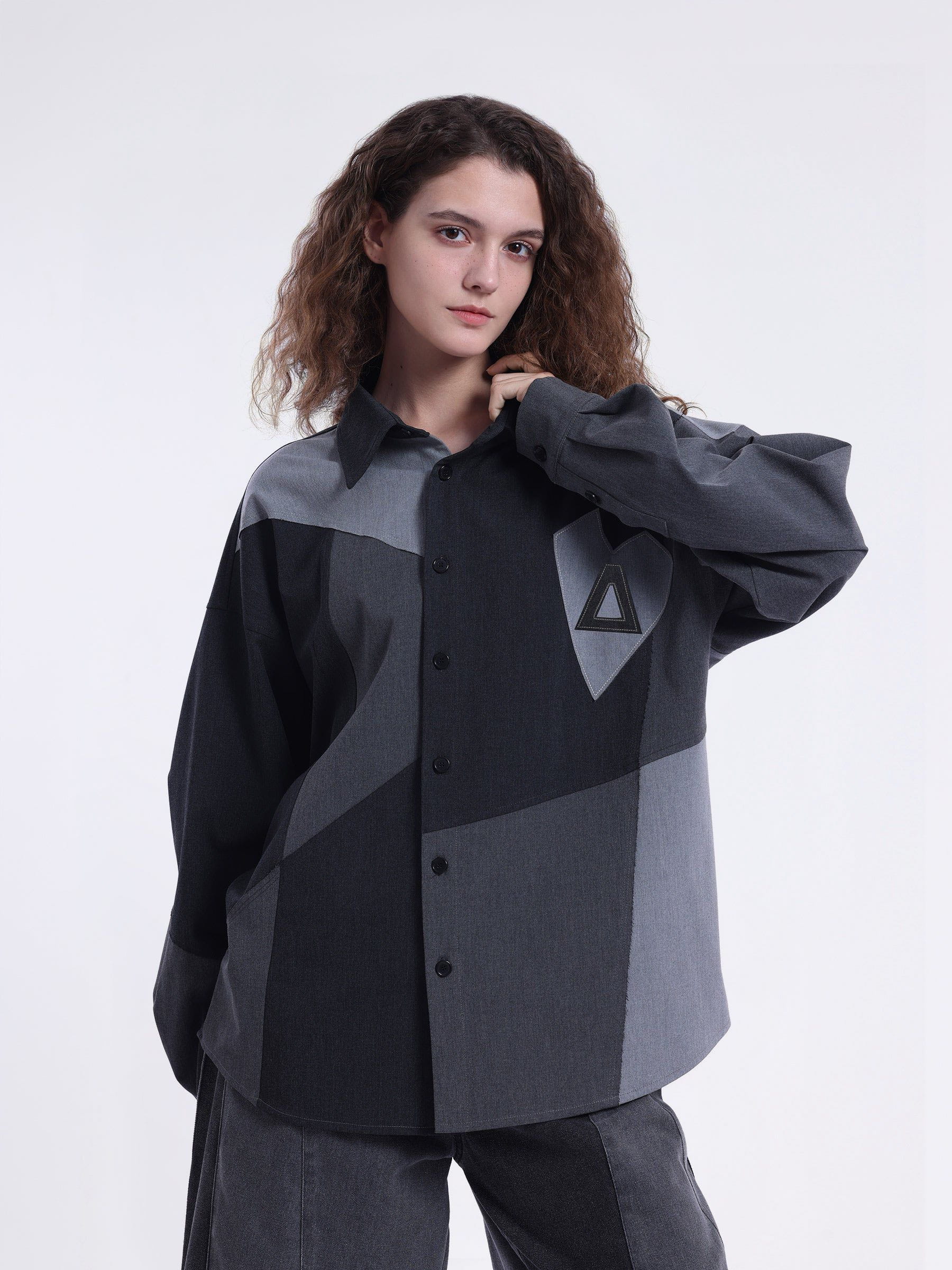 Aelfric Eden Geometry Patchwork Long Sleeve Shirt