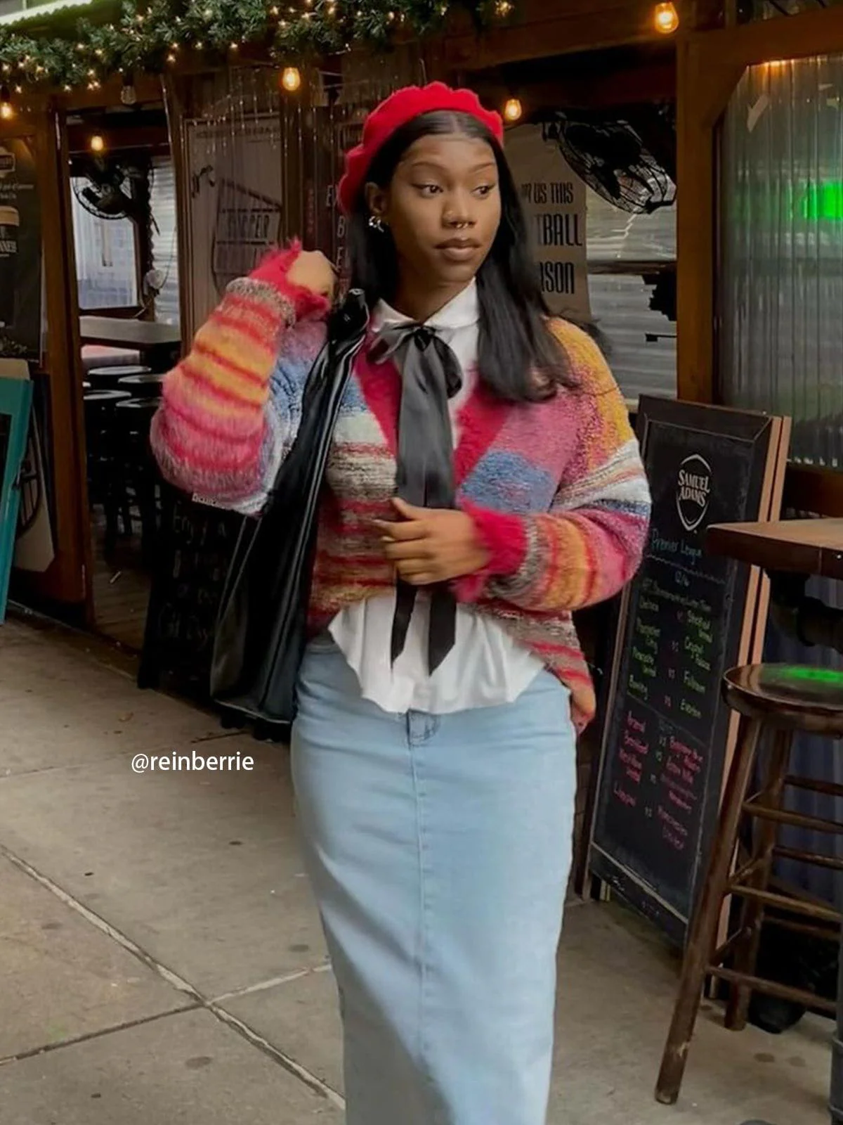 Aelfric Eden Fringe Gradient Pinstripe Cardigan