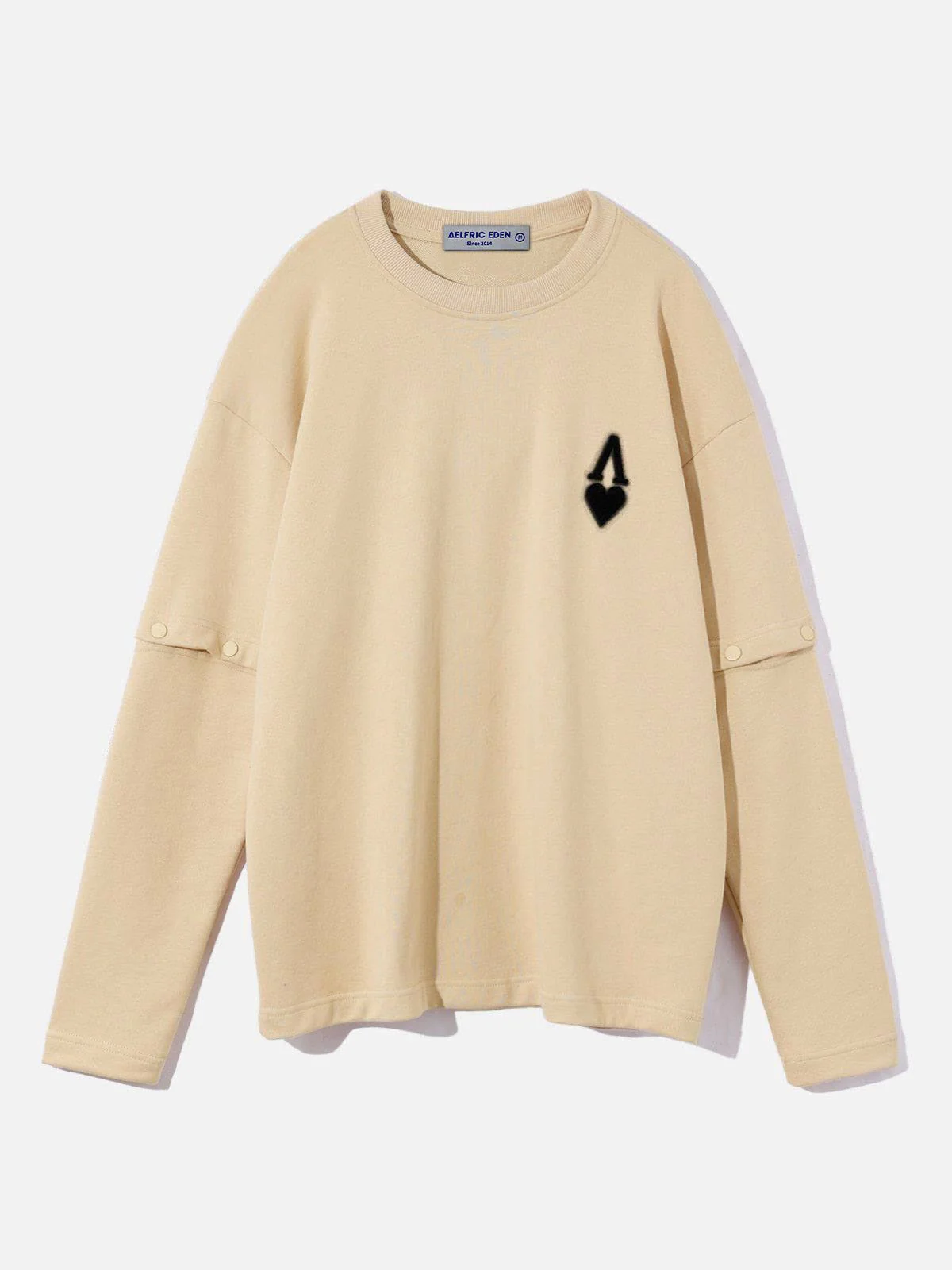 City of Love Button Detachable Sleeve Sweatshirt