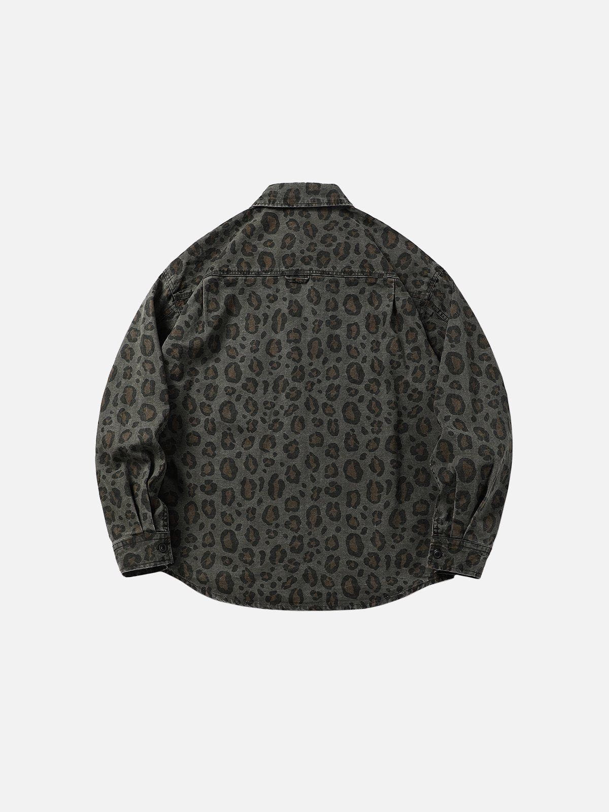 Aelfric Eden Grey Leopard Print Long Sleeve Shirt
